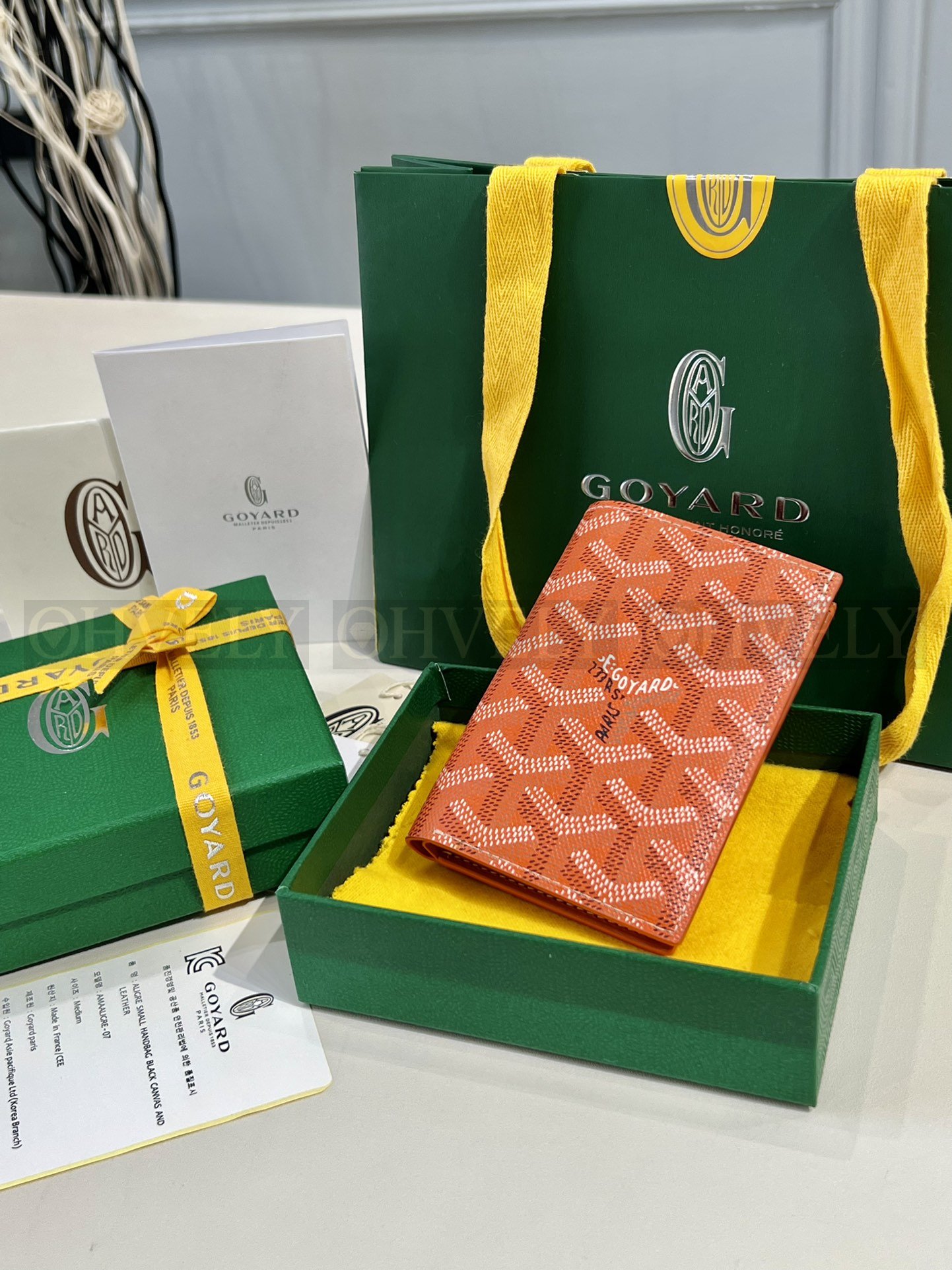 GOYARD 고야드 인서트 빅투아르 카드 홀더 오렌지