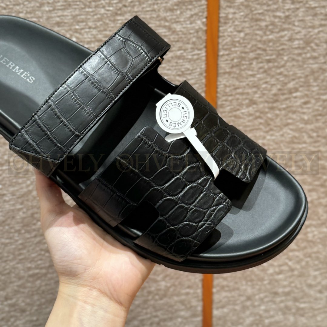 HERMÈS 에르메스 치프레 샌들 매트 엘리게이터 & 블랙 로버 솔 (Nior) 상품 썸네일