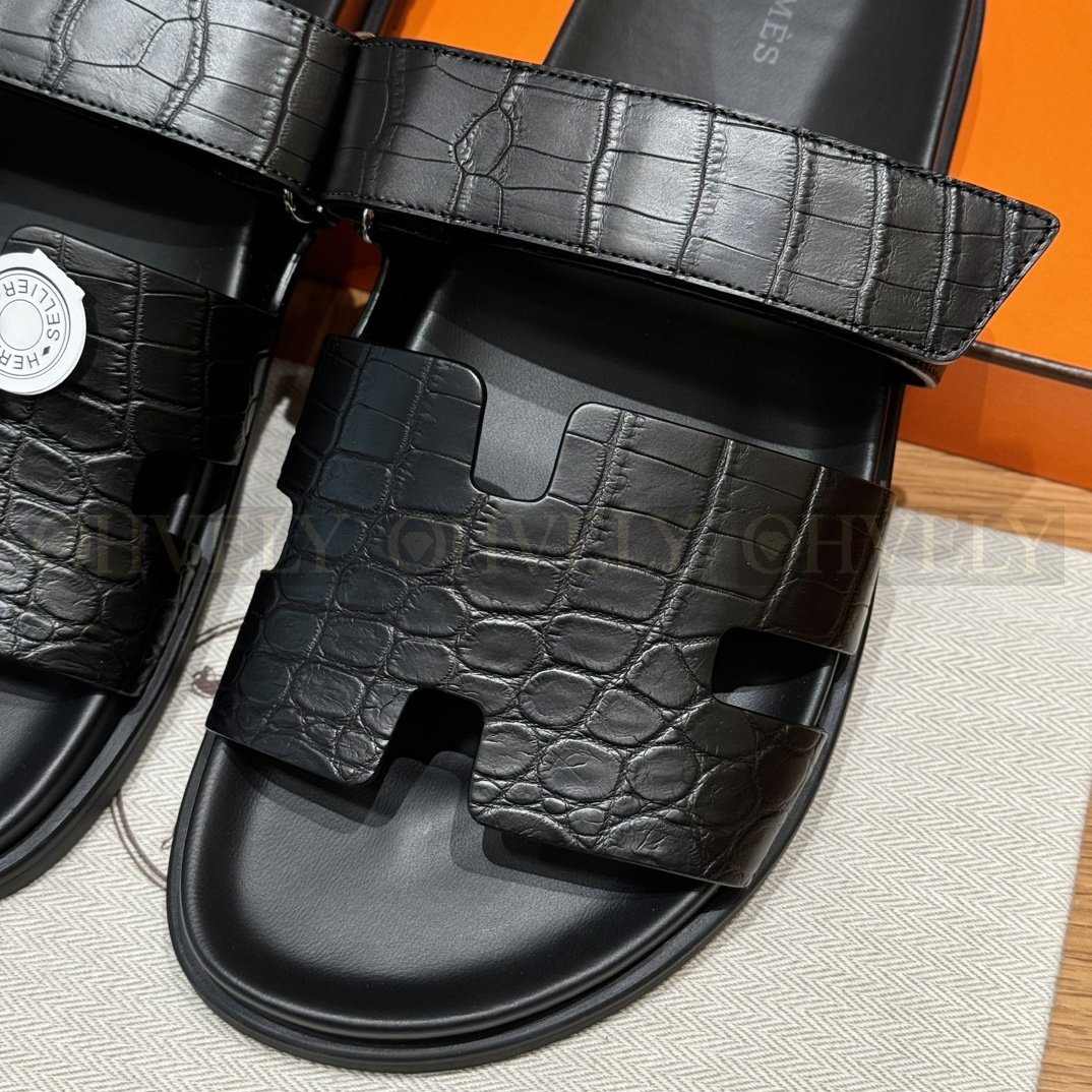 HERMÈS 에르메스 치프레 샌들 매트 엘리게이터 & 블랙 로버 솔 (Nior) 상품 썸네일