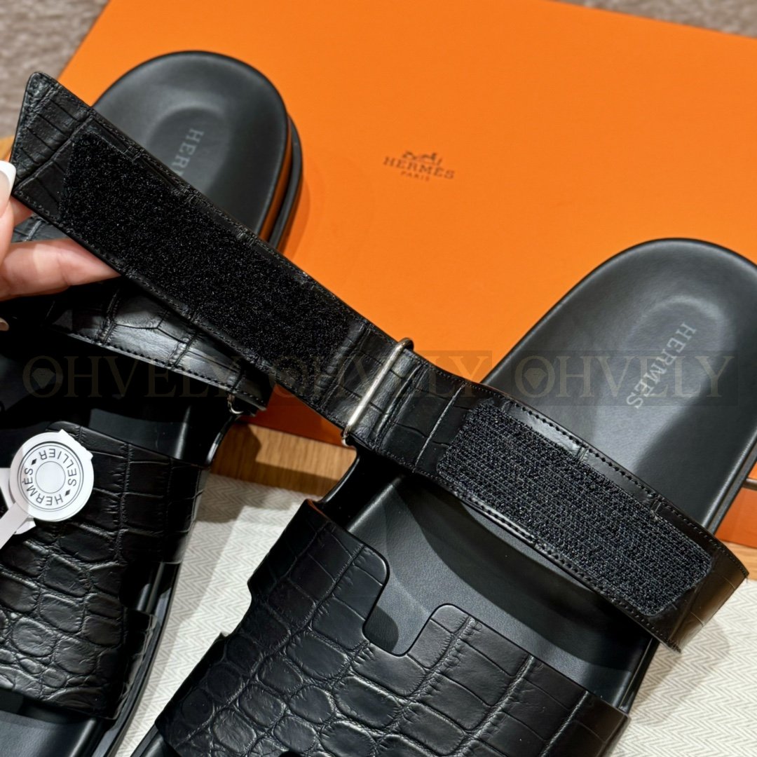 HERMÈS 에르메스 치프레 샌들 매트 엘리게이터 & 블랙 로버 솔 (Nior) 상품 썸네일