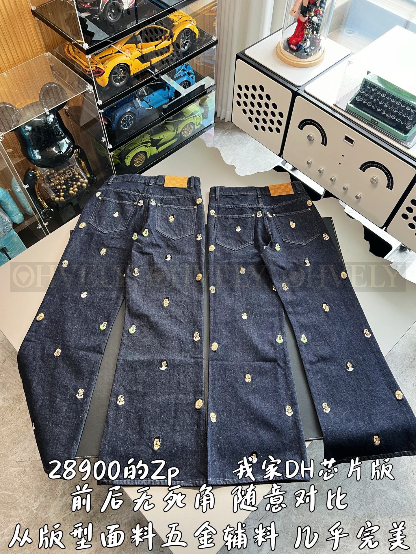 【 ZP버전 】루이비통 Louis Vuitton 캐릭터 엠브로이드 데님 팬츠 상품 썸네일