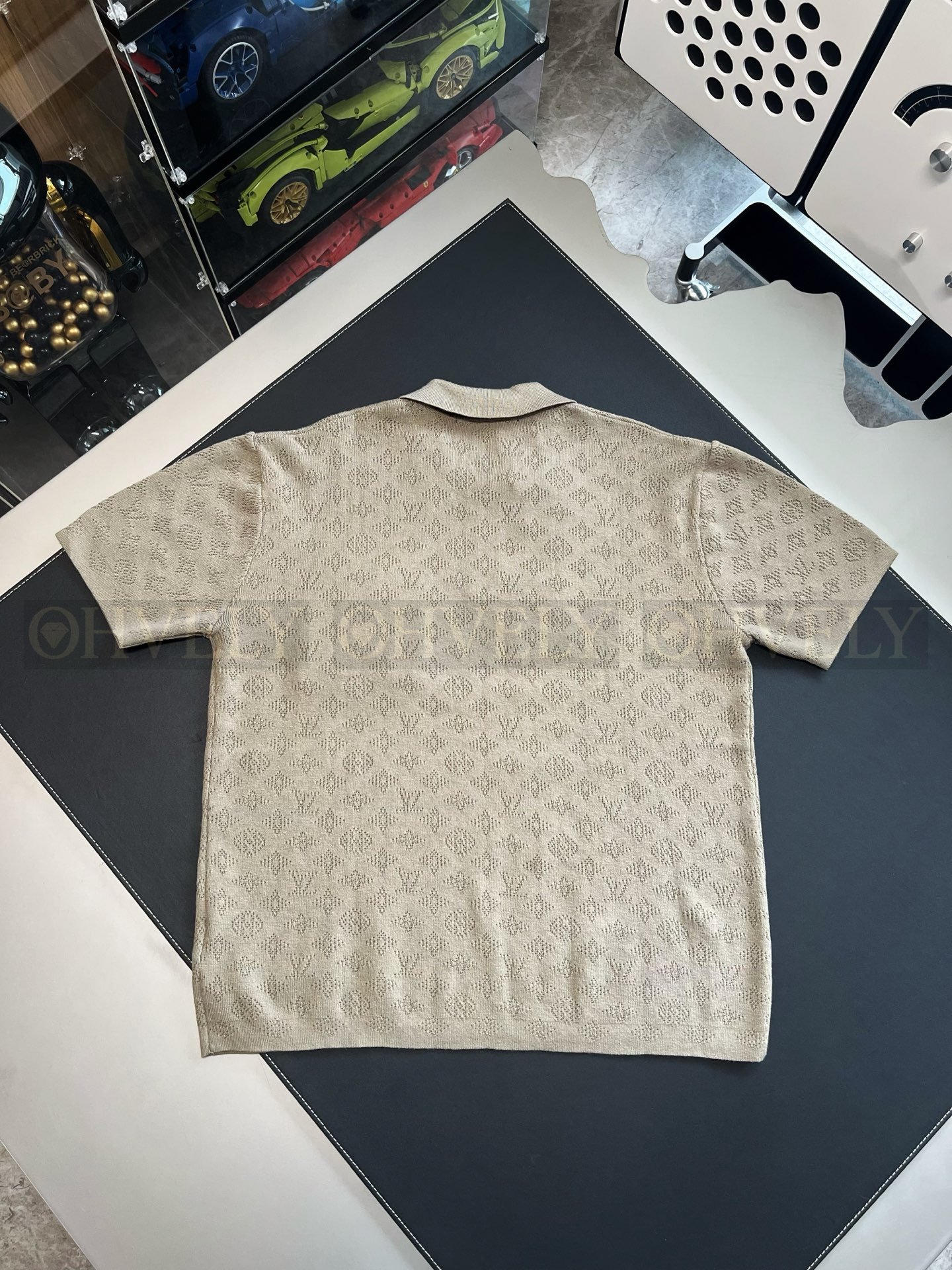 【 ZP버전 】루이비통 Louis Vuitton 오픈워크 모노그램 자카드 니트 폴로 셔츠 상품 썸네일