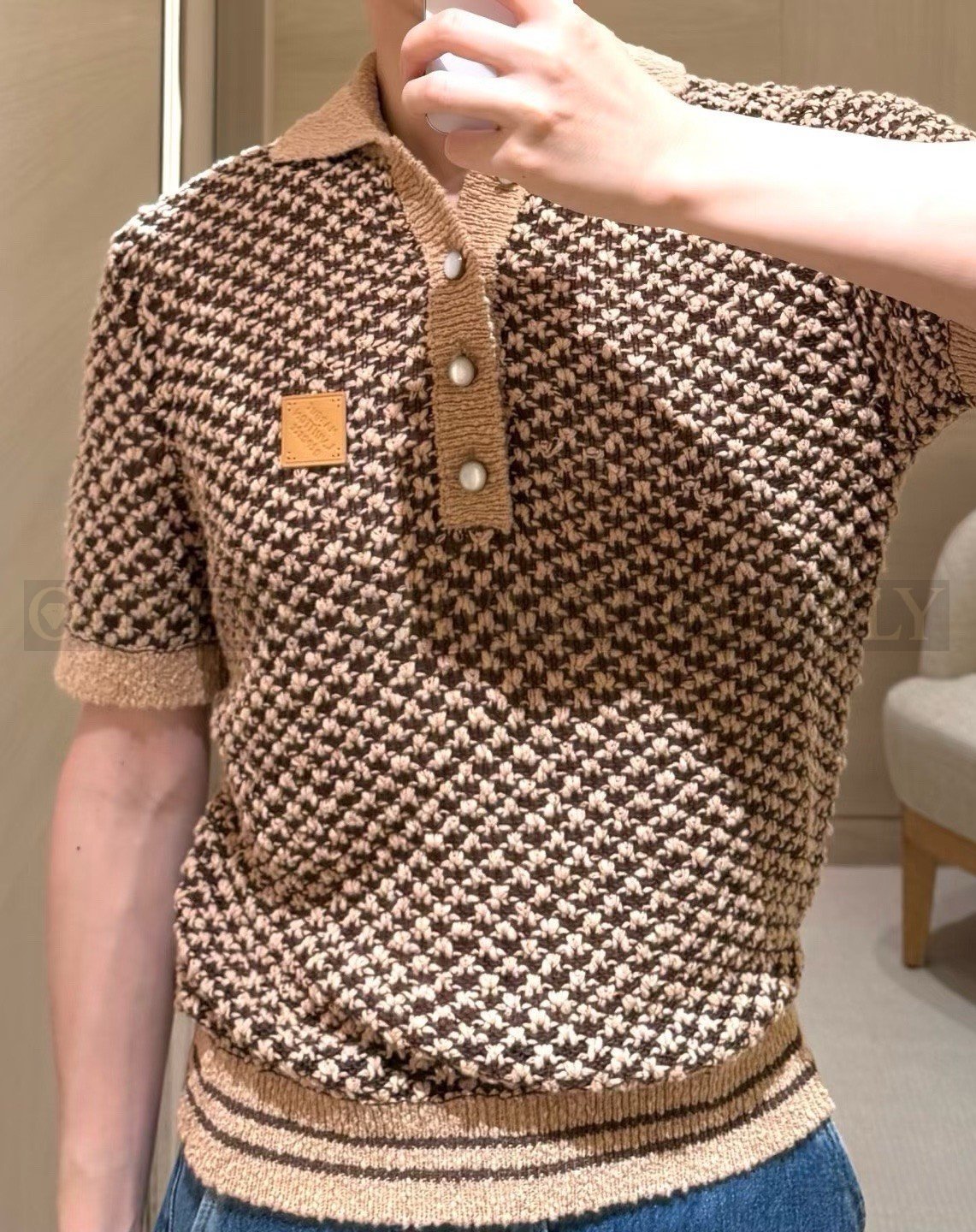 【 ZP버전 】루이비통 Louis Vuitton 청키 메시 니트 폴로 셔츠 상품 썸네일