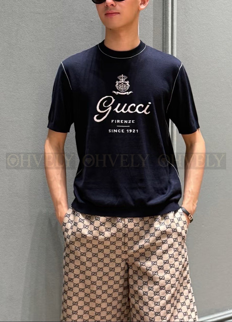 【 ZP버전 】구찌 Gucci 크레스트 쉴드 인타르시아 니트 티셔츠 상품 썸네일