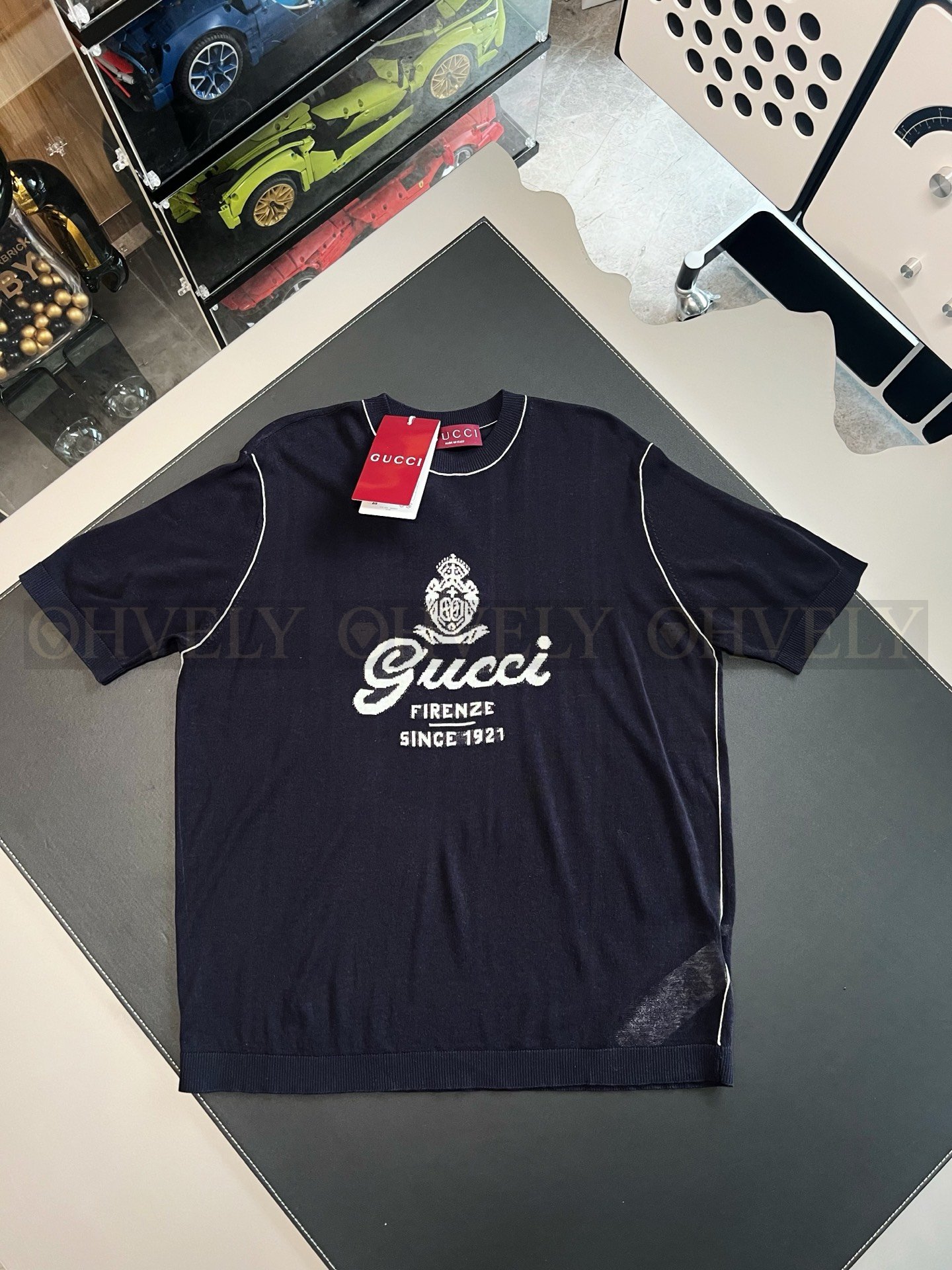 【 ZP버전 】구찌 Gucci 크레스트 쉴드 인타르시아 니트 티셔츠 상품 썸네일