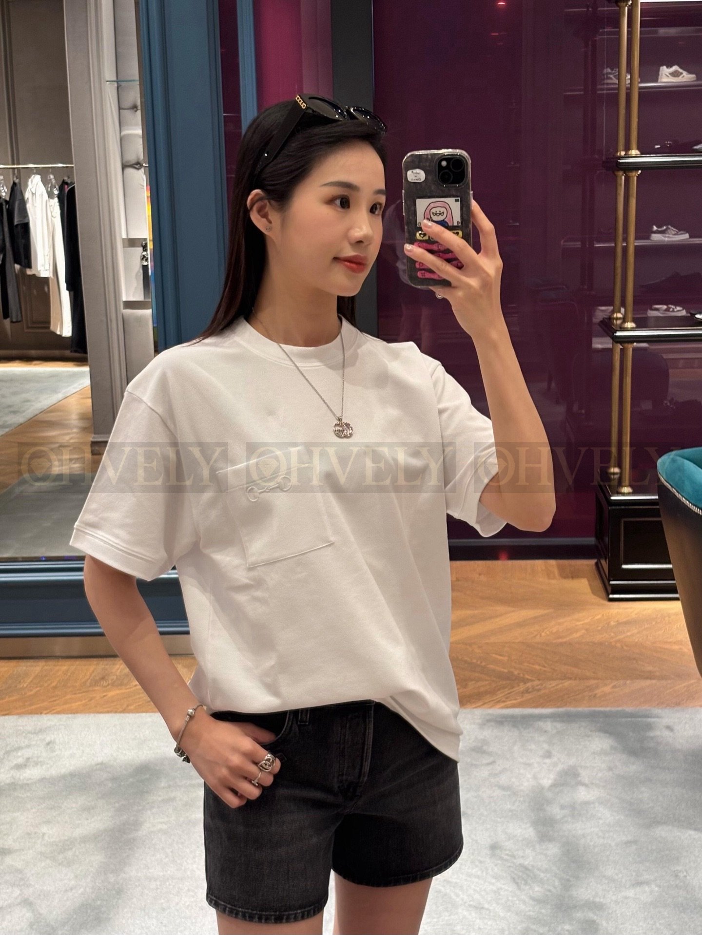 【 ZP버전 】구찌 Gucci 호스빗 자수 포켓 티셔츠 상품 썸네일
