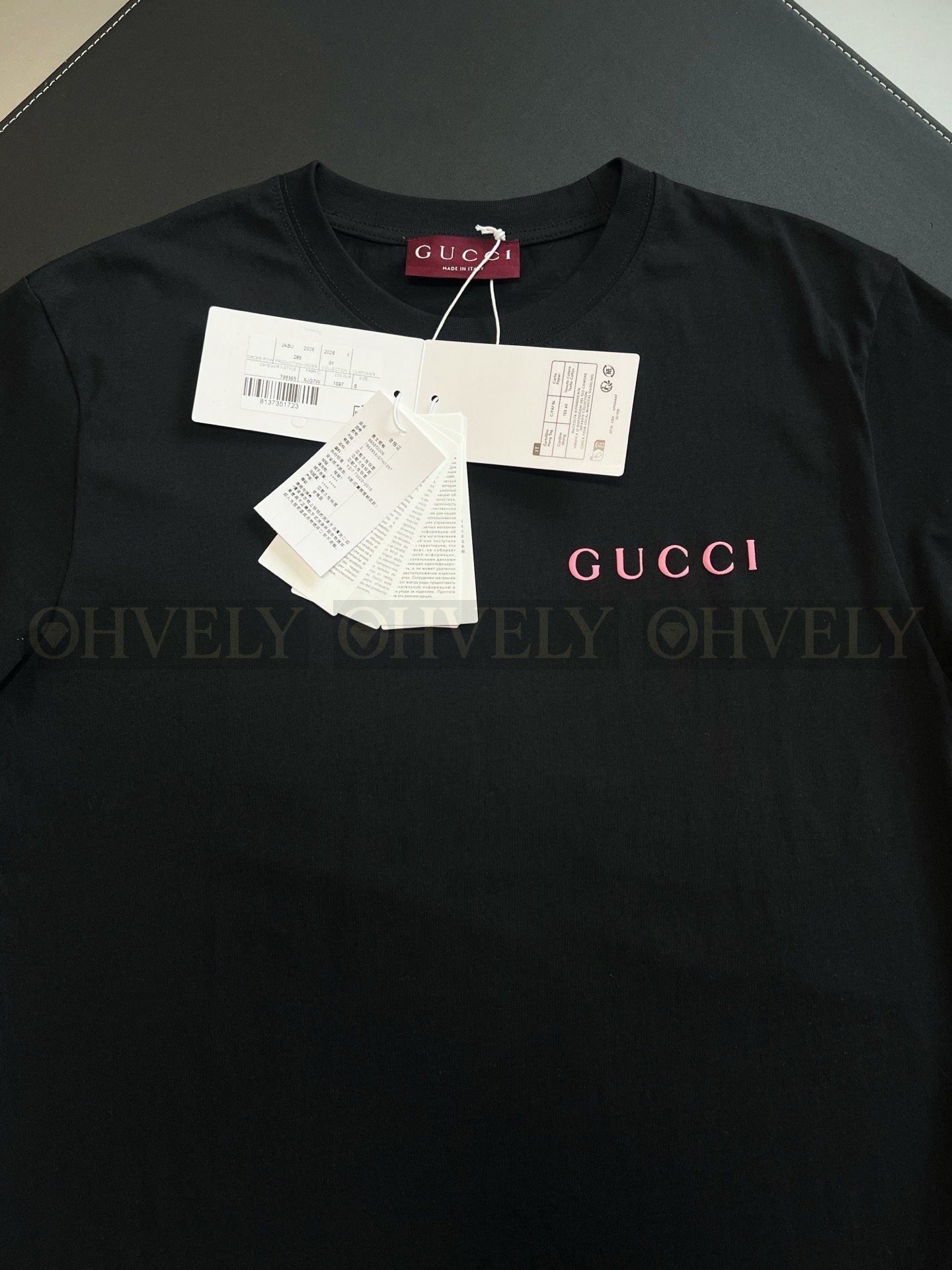 【 ZP버전 】구찌 Gucci 핑크 로고 자수 티셔츠 상품 썸네일