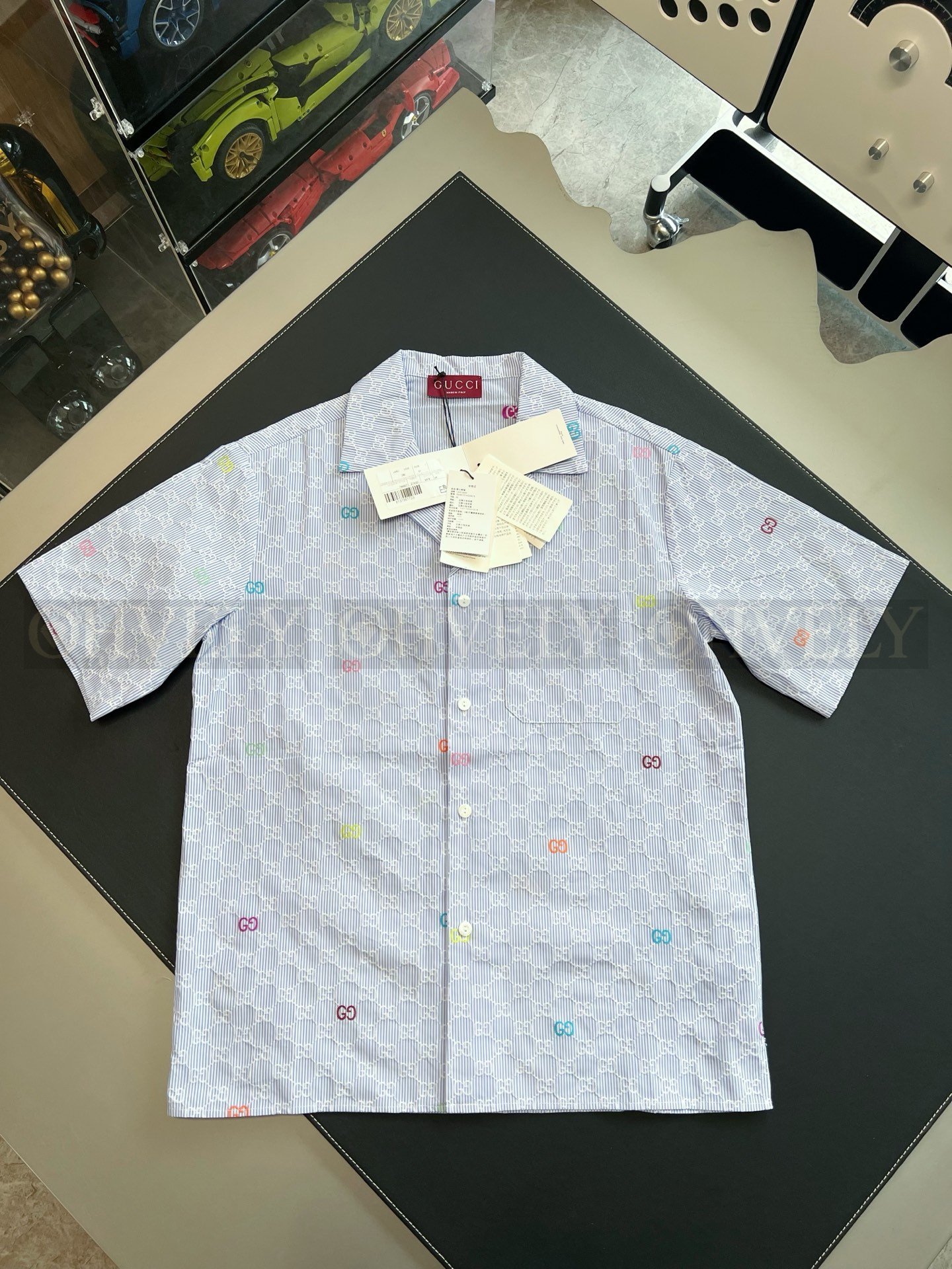 【 ZP버전 】구찌 Gucci 멀티컬러 GG 시어사커 셔츠 상품 썸네일