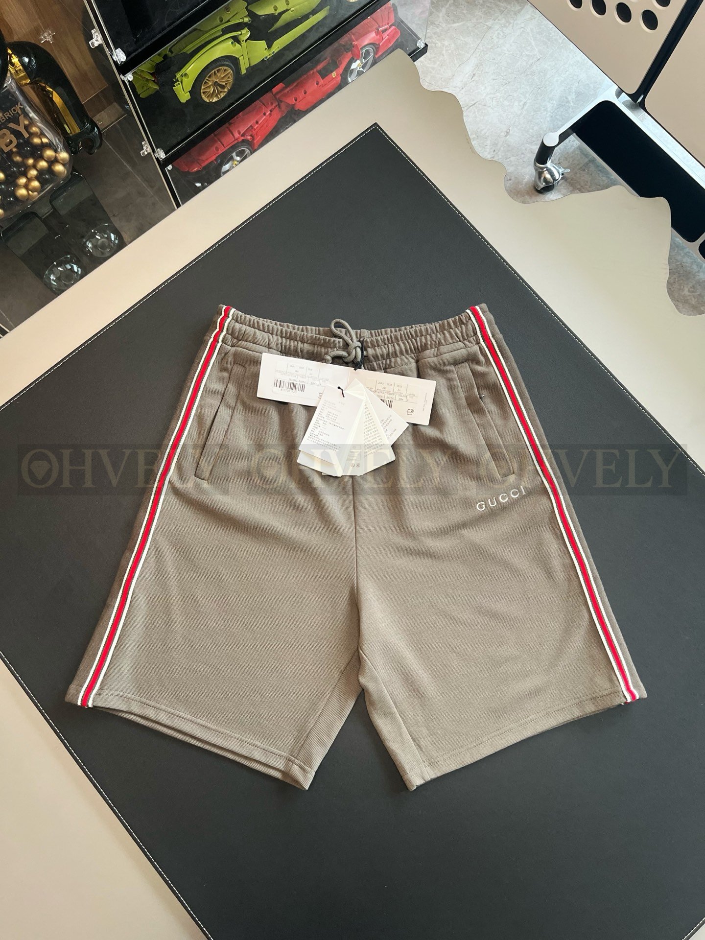 【 ZP버전 】구찌 Gucci 웹 스트라이프 저지 폴로 반바지 상품 썸네일