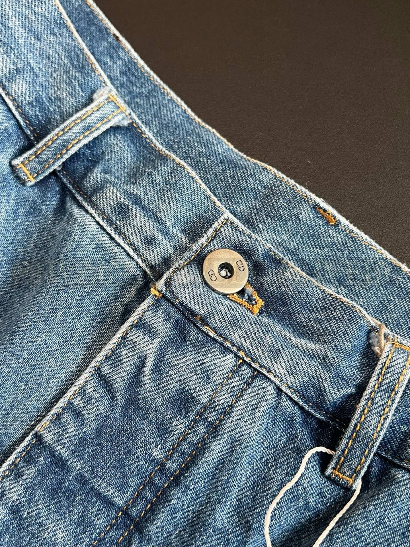 【 ZP버전 】CD 자수 카고 포켓 데님 팬츠 상품 썸네일