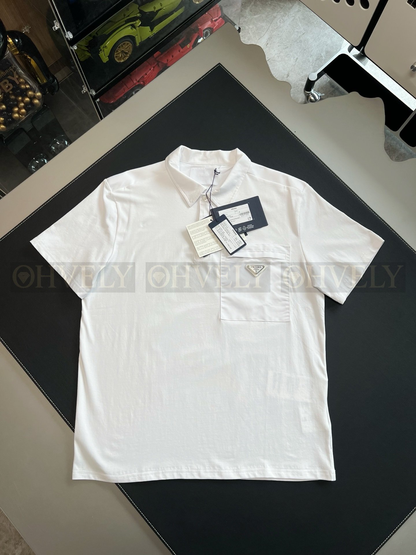 【 ZP버전 】프라다 PRADA 리나일론 포켓 폴로 셔츠 상품 썸네일