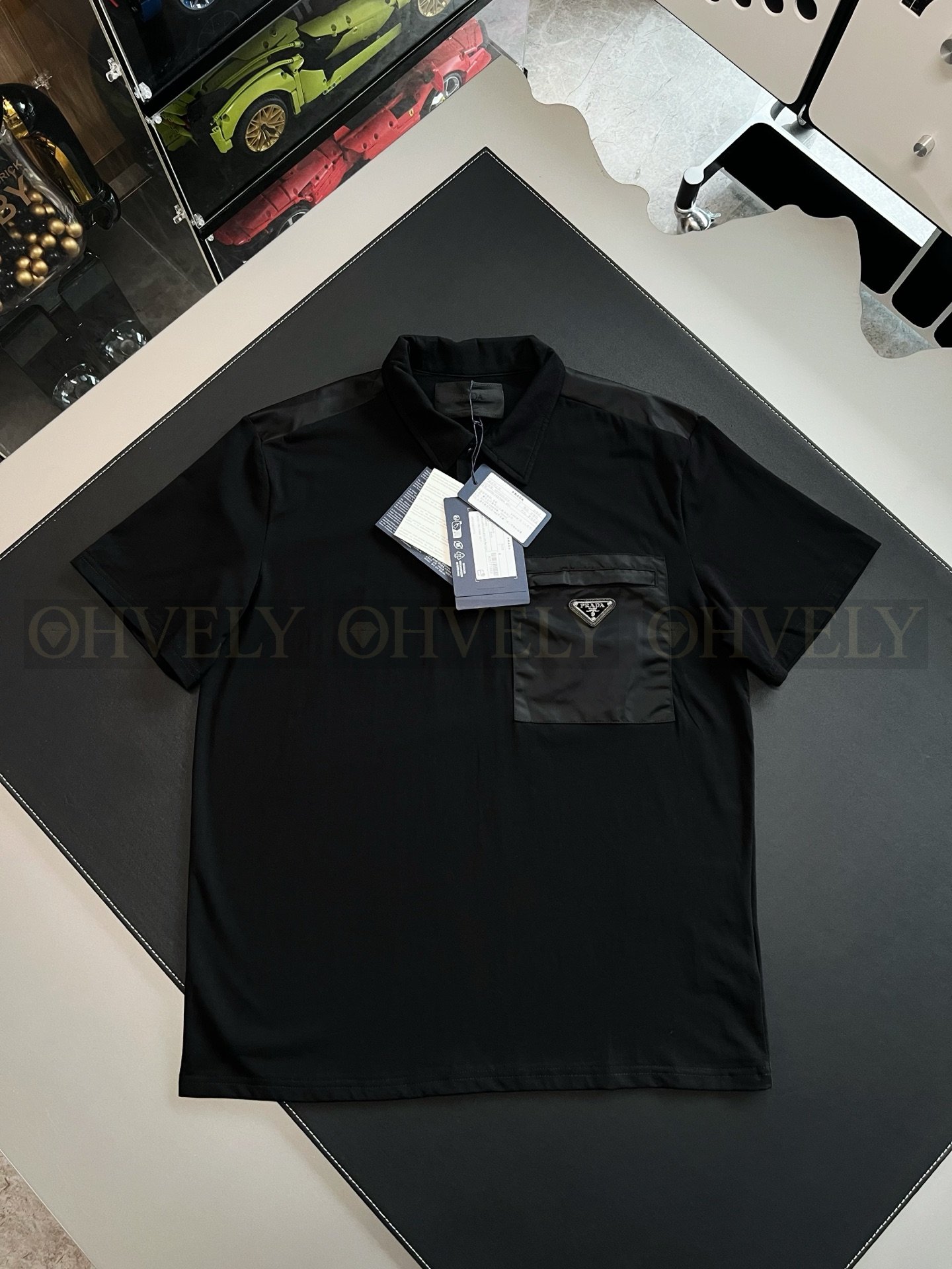 【 ZP버전 】프라다 PRADA 리나일론 포켓 폴로 셔츠 상품 썸네일