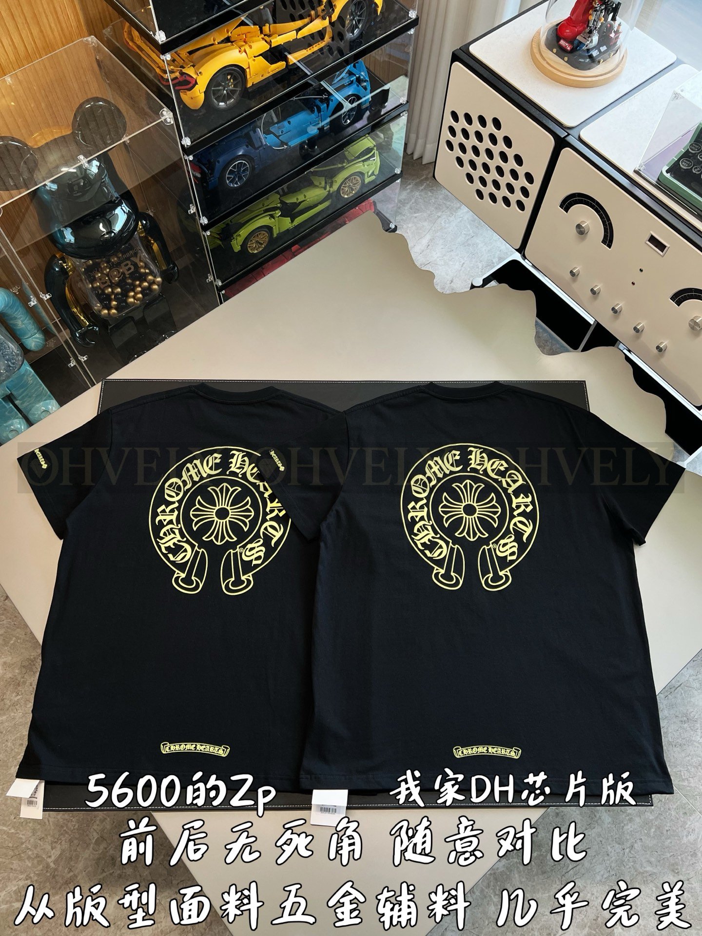 【 ZP버전 】크롬하츠 Chrome Hearts 네온 호스슈 포켓 반팔 티셔츠 상품 썸네일