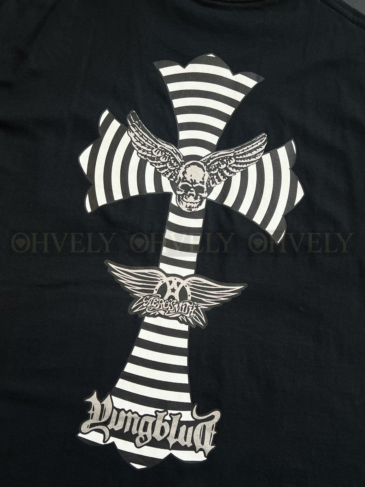 【 ZP버전 】크롬하츠 Chrome Hearts 영블러드 협업 스컬 크로스 반팔 티셔츠 상품 썸네일