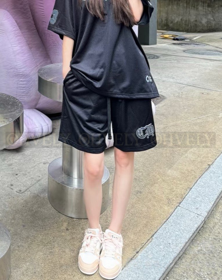 【 ZP버전 】크롬하츠 Chrome Hearts 글리터 로고 메쉬 하키 팬츠 상품 썸네일