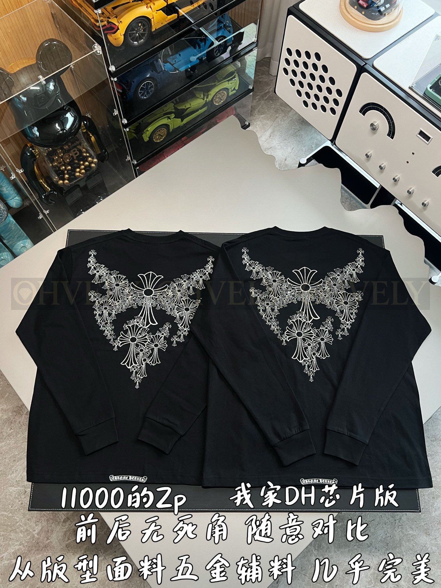 【 ZP버전 】크롬하츠 Chrome Hearts 멀티 세메터리 크로스 로고 롱슬리브 티셔츠 상품 썸네일