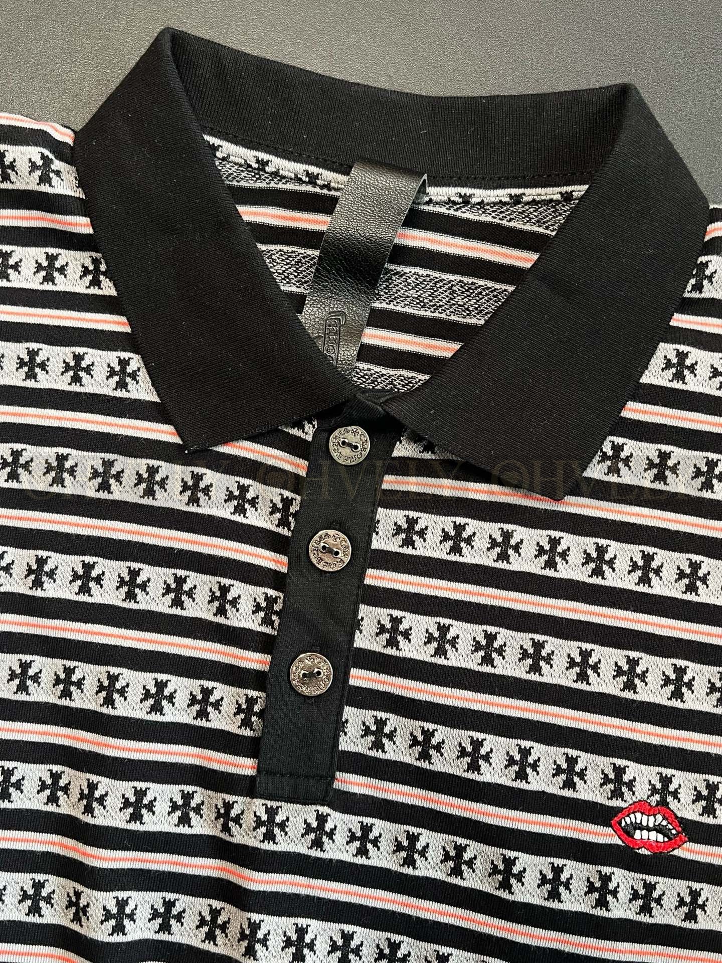 【 ZP버전 】크롬하츠 Chrome Hearts 올오버 플러스 스트라이프 폴로 롱슬리브 상품 썸네일
