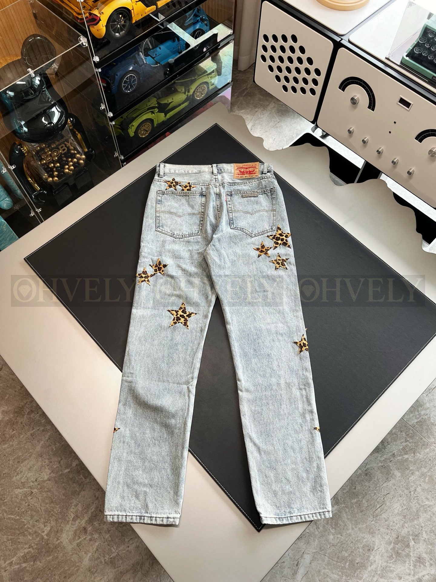 【 ZP버전 】크롬하츠 Chrome Hearts 레오파드 스타 패치 빈티지 데님 팬츠 상품 썸네일
