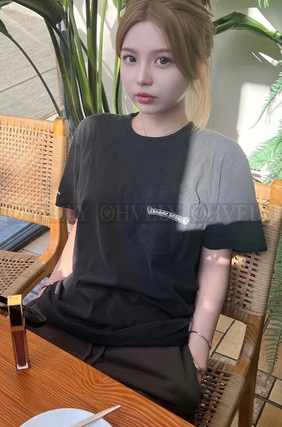 【 ZP버전 】크롬하츠 Chrome Hearts BS 플뢰르 모노그램 플레임 반팔 티셔츠