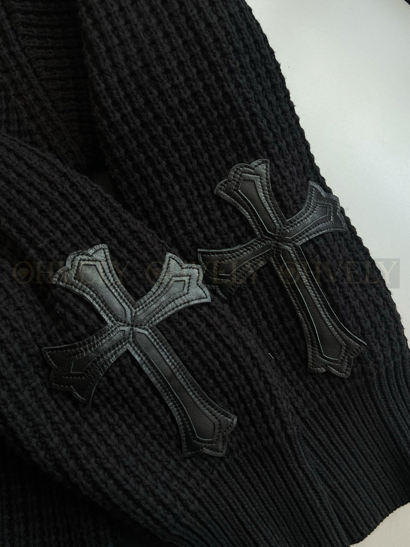 【 ZP버전 】크롬하츠 Chrome Hearts 크로스 패치 와플 니트 스웨터 상품 썸네일