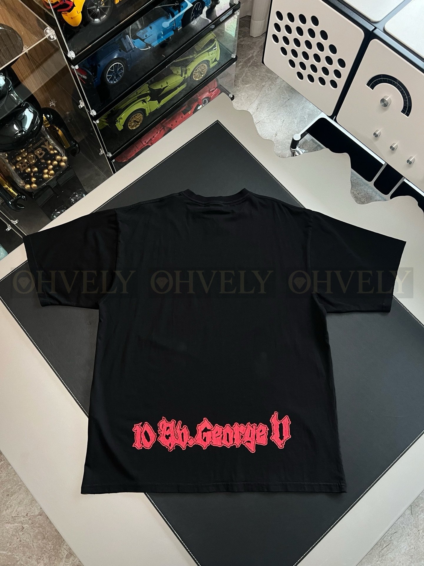 【 ZP버전 】발렌시아가 Balenciaga 메탈 로고 쿠튀르 불꽃 그래픽 티셔츠 블랙 상품 썸네일
