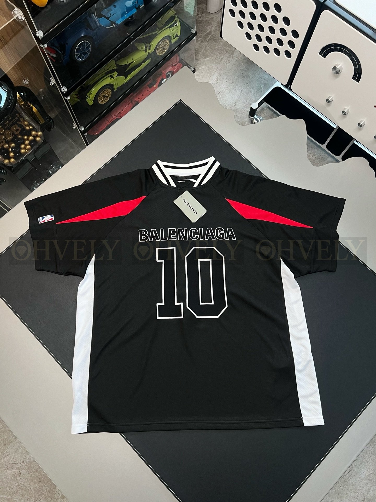 【 ZP버전 】발렌시아가 Balenciaga NBA 콜라보레이션 메쉬 로고 저지 세트 블랙 상품 썸네일