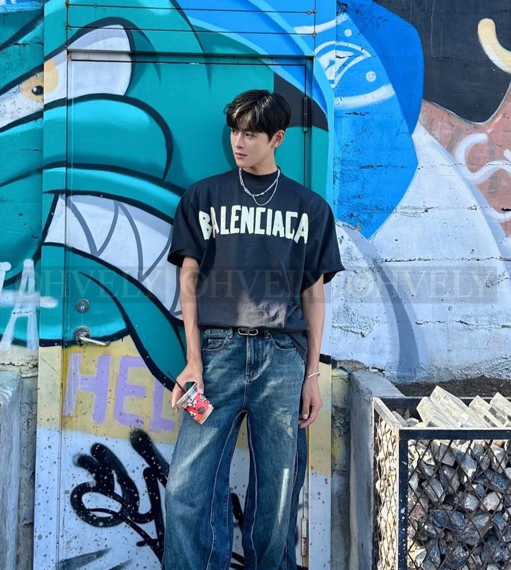 【 ZP버전 】발렌시아가 Balenciaga 테이프 타입 로고 프린트 반팔 티셔츠 상품 썸네일