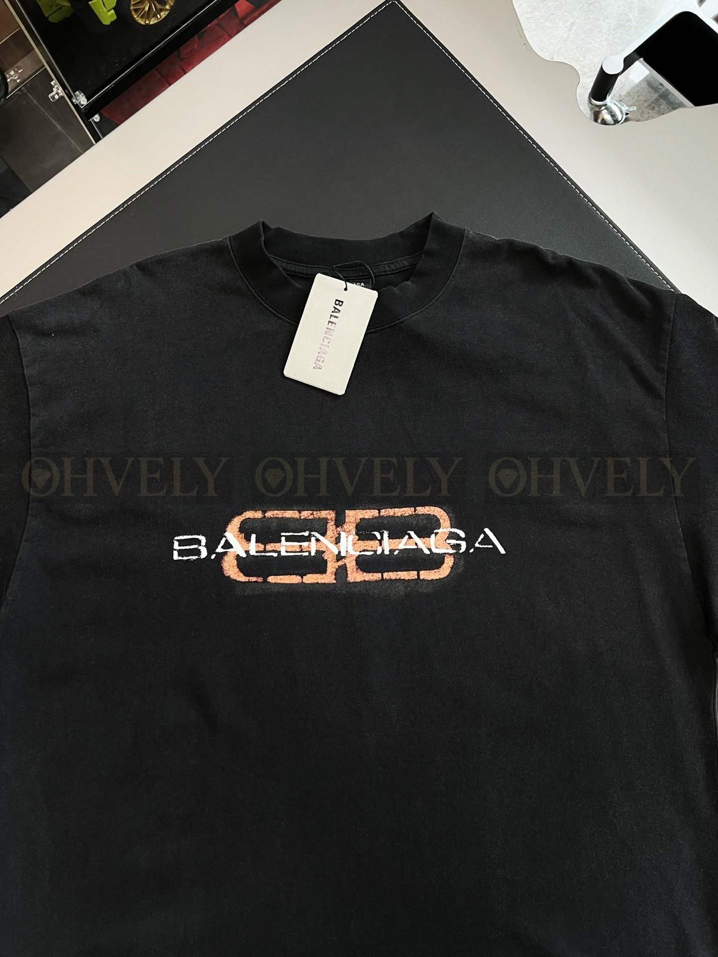 【 ZP버전 】발렌시아가 Balenciaga 유니티 로고 디스트레스트 워싱 반팔 티셔츠 상품 썸네일