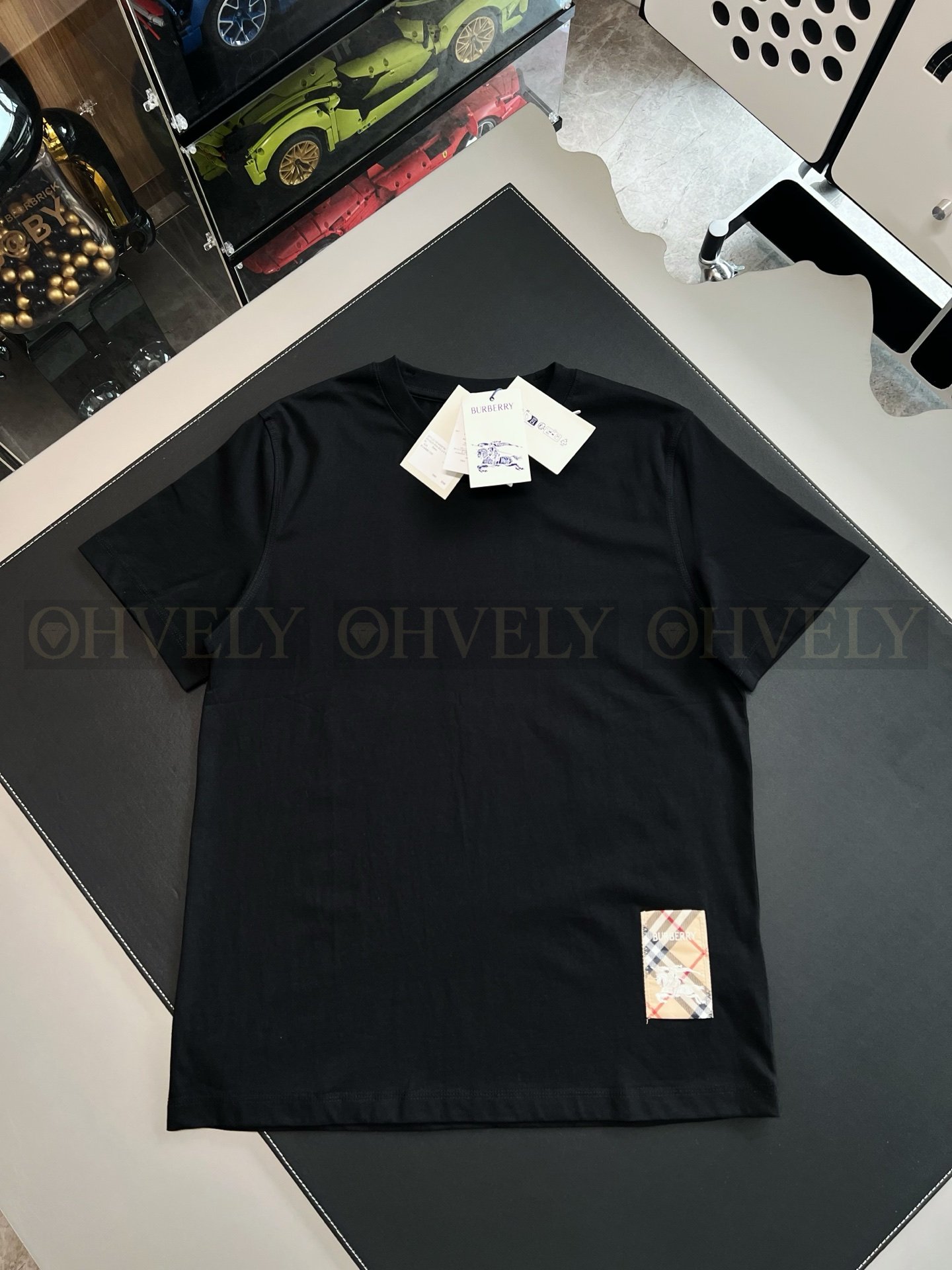 【 ZP버전 】버버리 Burberry 체크 라벨 면 티셔츠 상품 썸네일