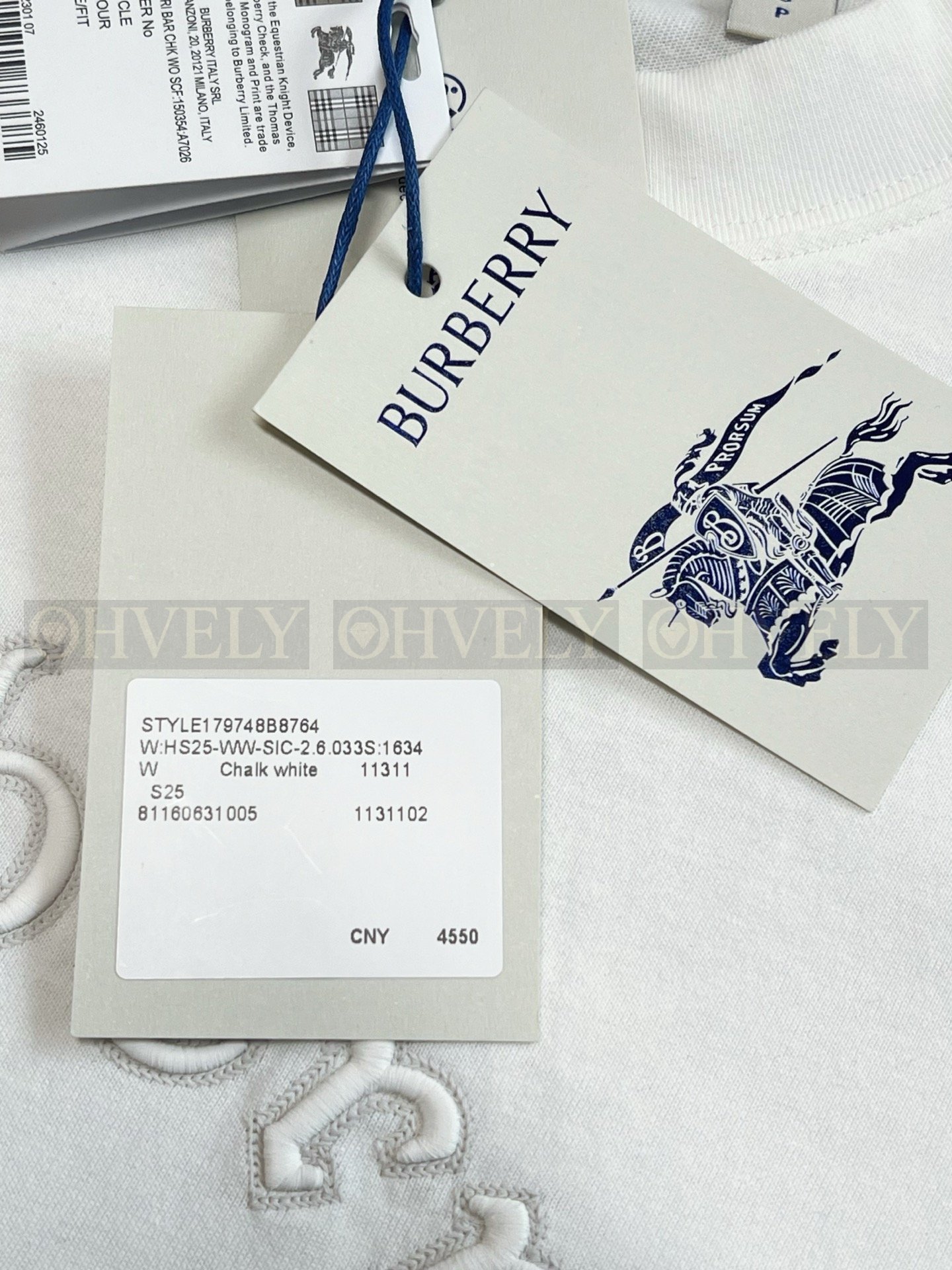 【 ZP버전 】버버리 Burberry 고딕 로고 자수 면 티셔츠 상품 썸네일