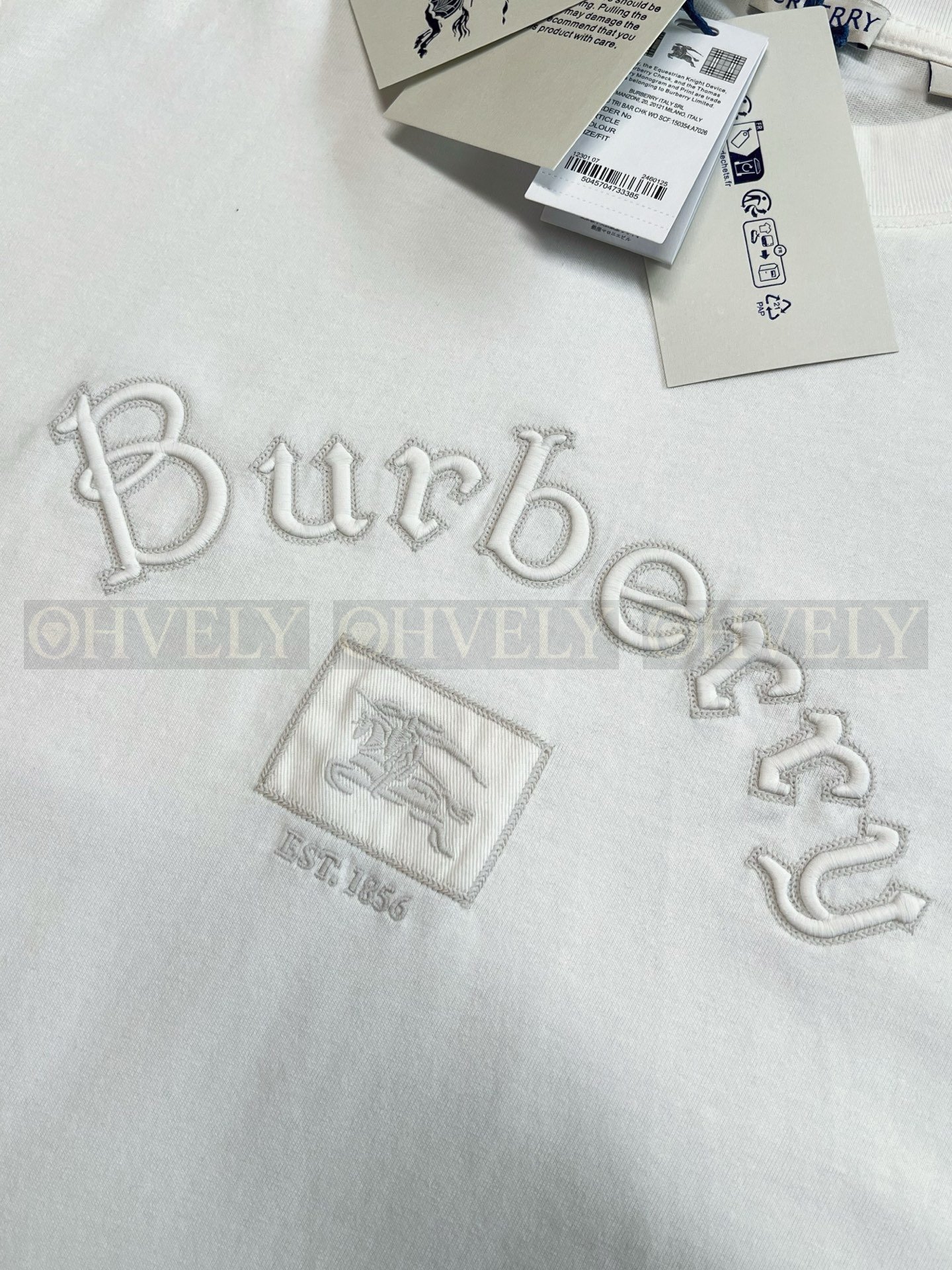 【 ZP버전 】버버리 Burberry 고딕 로고 자수 면 티셔츠 상품 썸네일