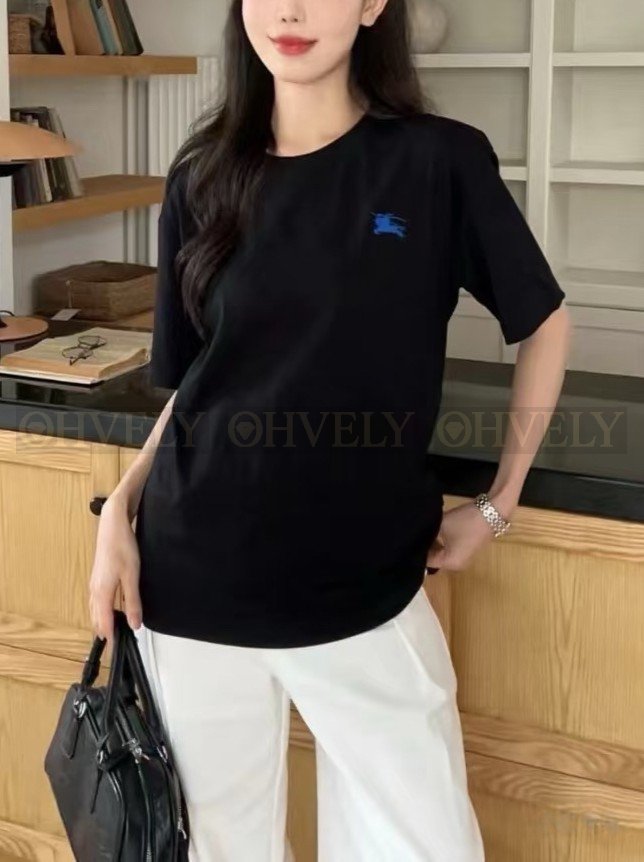 【 ZP버전 】버버리 Burberry 에콰스트리안 나이트 디자인(EKD) 자수 면 티셔츠 상품 썸네일