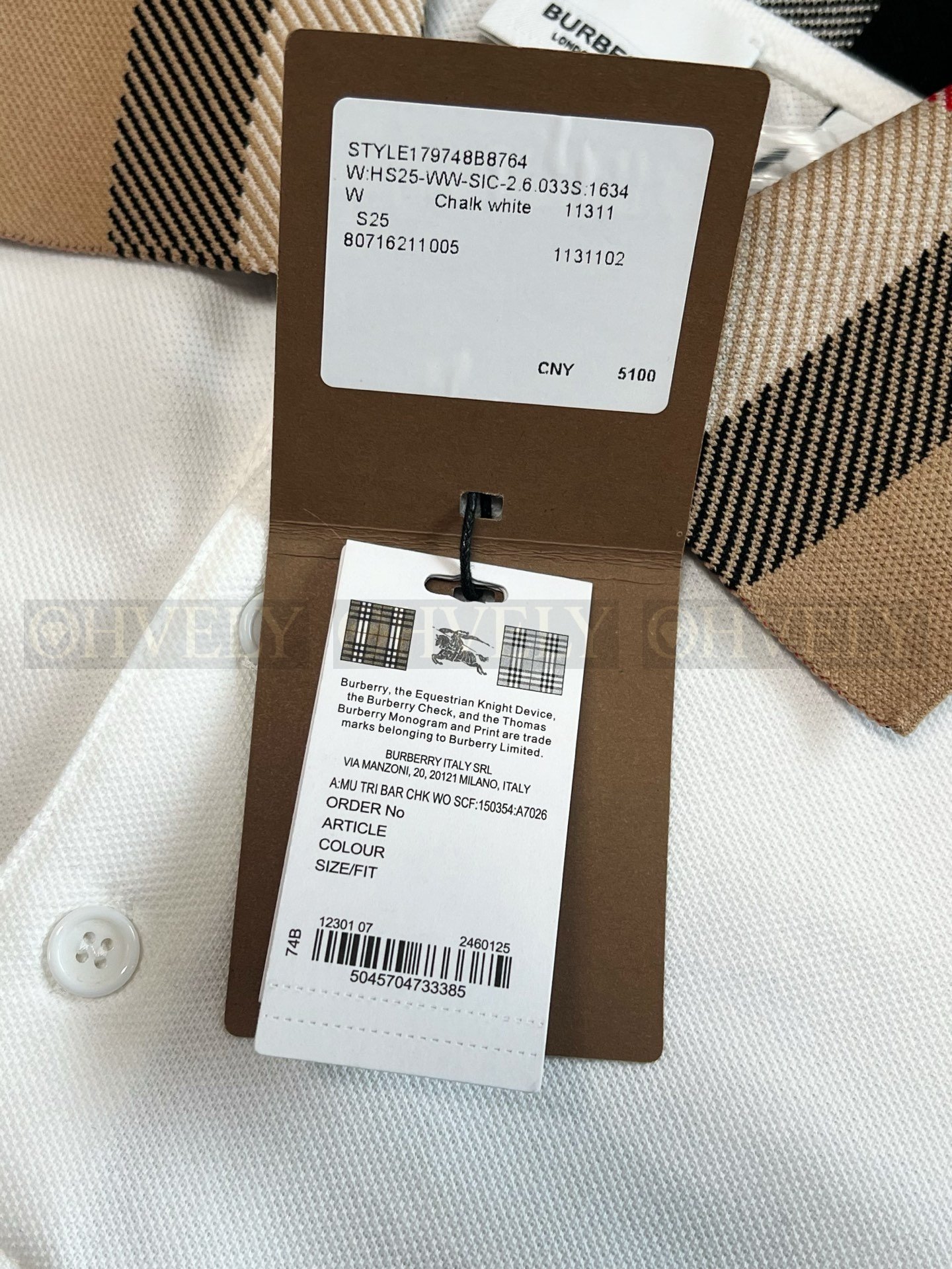 【 ZP버전 】Burberry 버버리 체크 칼라 코튼 피케 폴로 셔츠 상품 썸네일