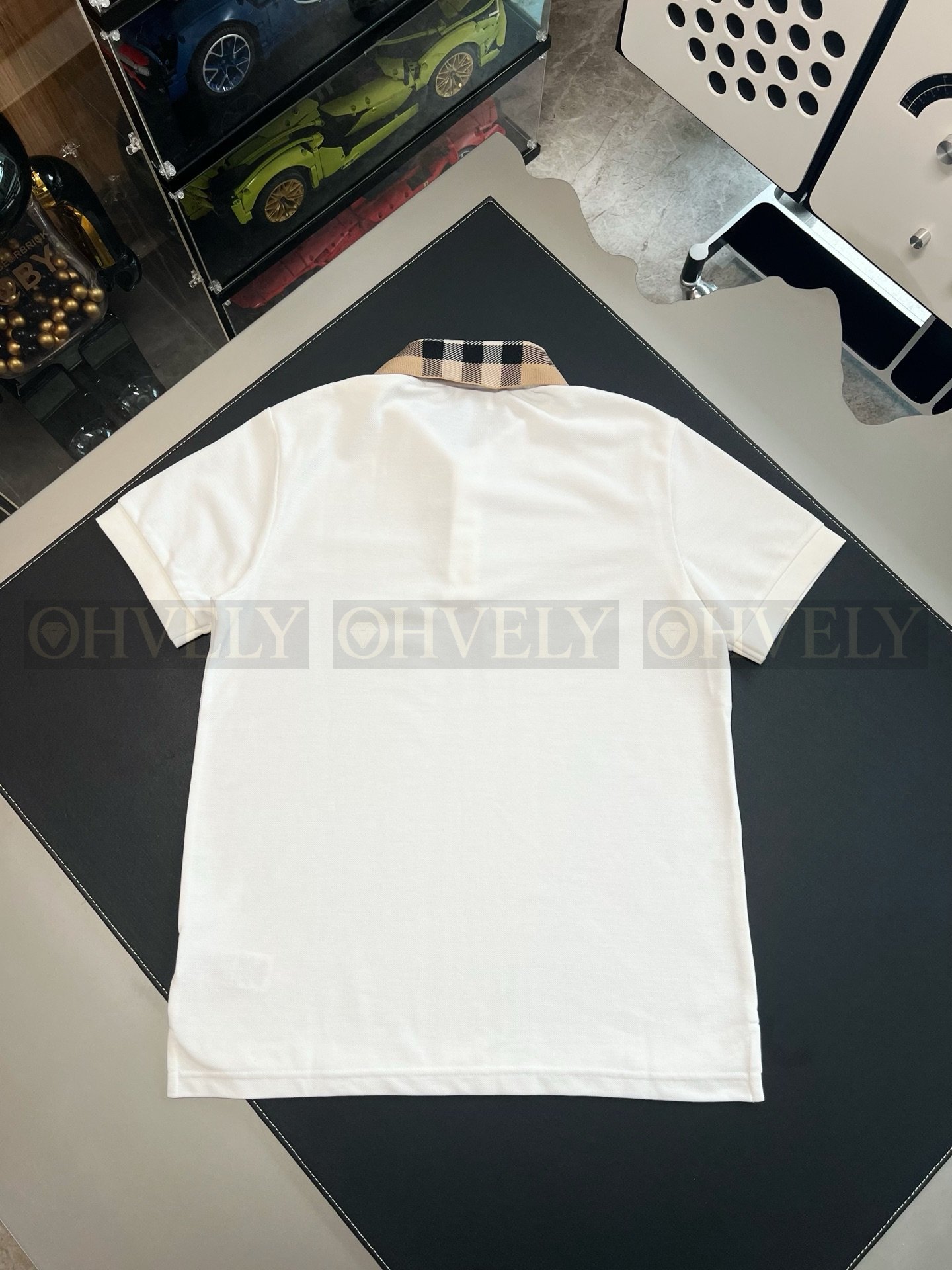 【 ZP버전 】Burberry 버버리 체크 칼라 코튼 피케 폴로 셔츠 상품 썸네일