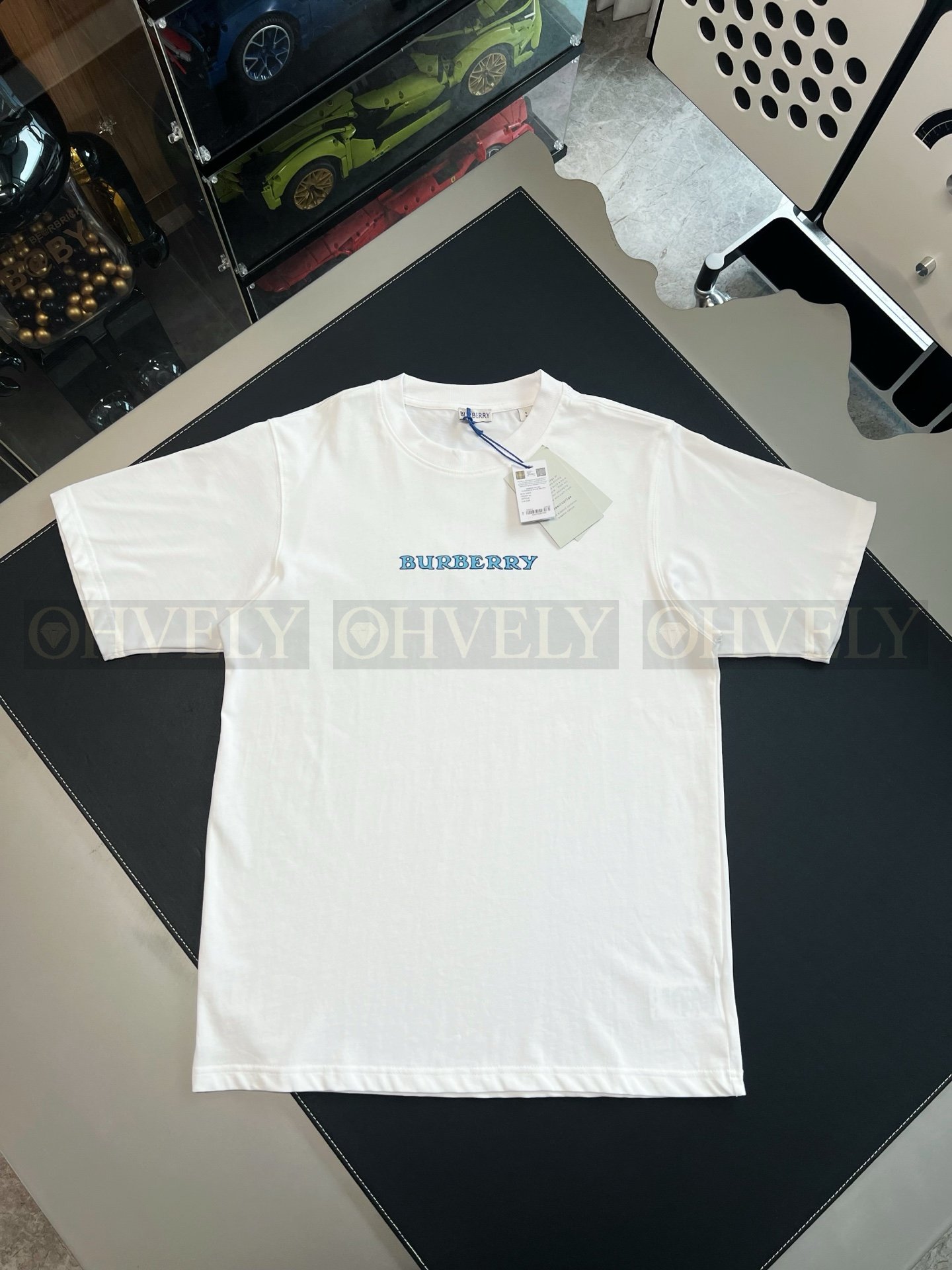 【 ZP버전 】버버리 Burberry 로고 자수 코튼 티셔츠 상품 썸네일