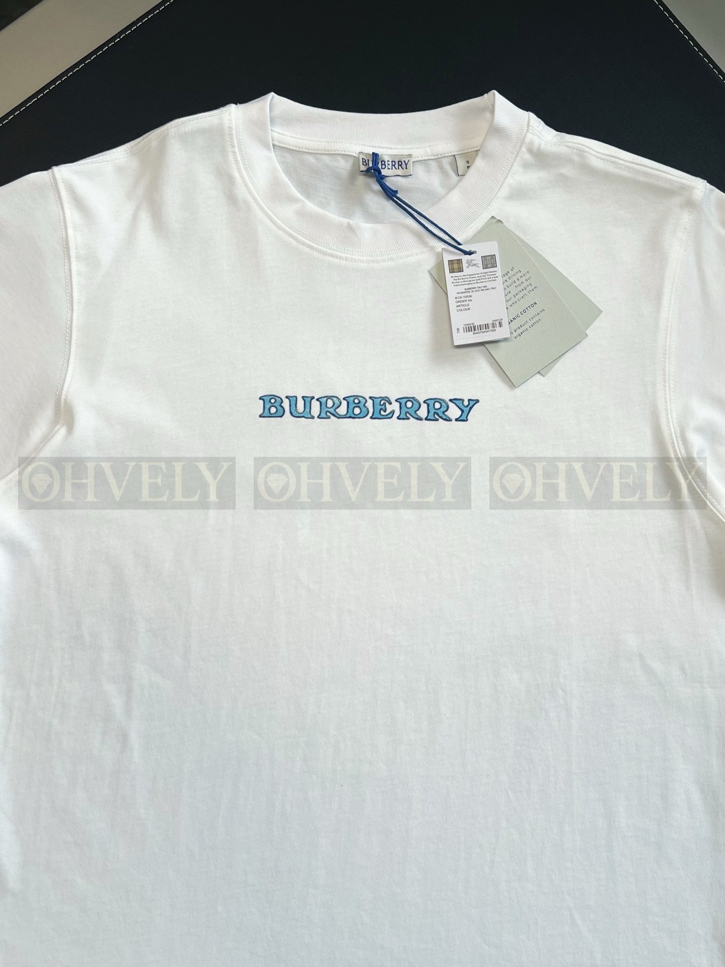 【 ZP버전 】버버리 Burberry 로고 자수 코튼 티셔츠 상품 썸네일