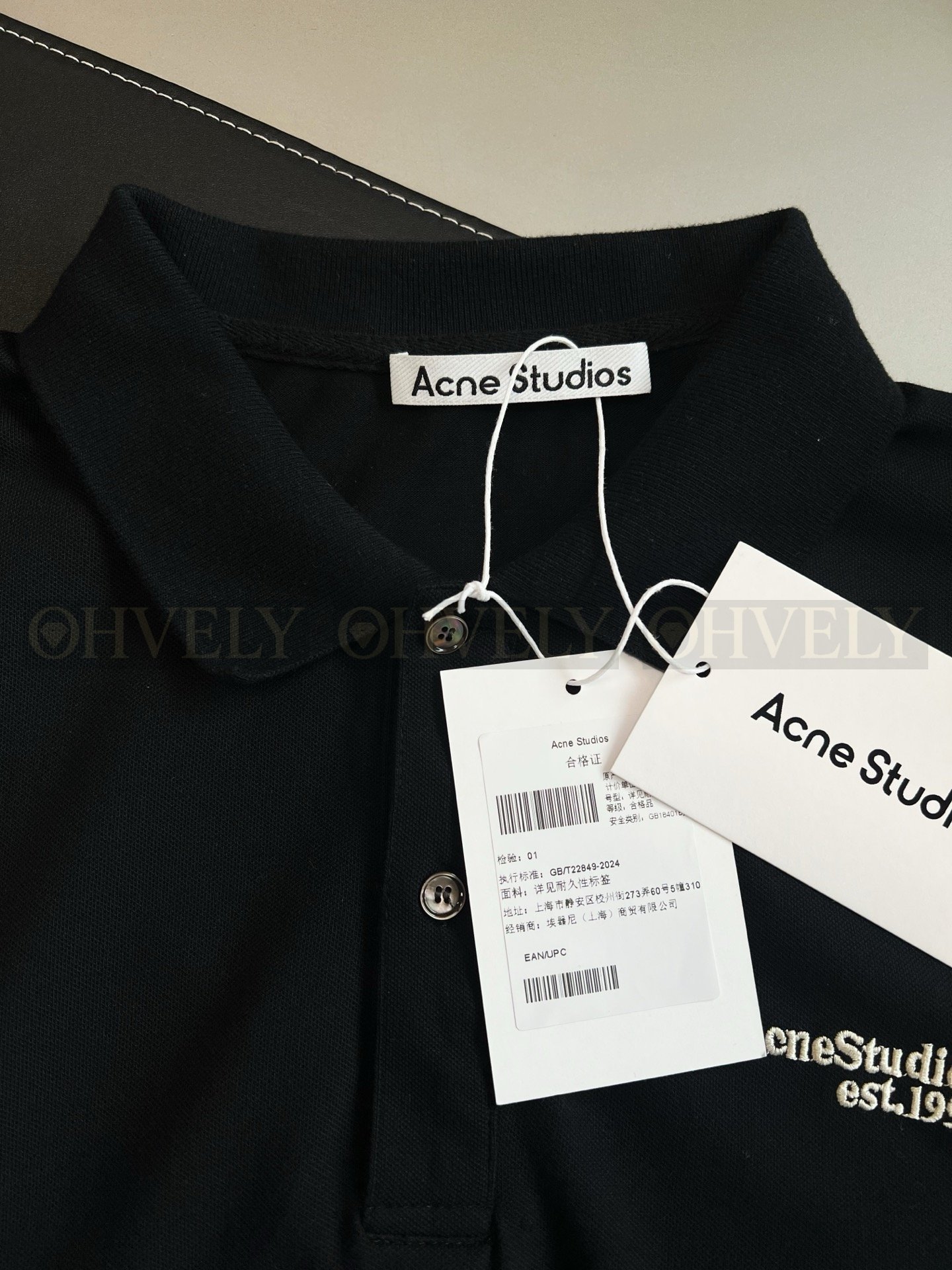 【 ZP버전 】아크네 스튜디오 Acne Studios 자수 로고 코튼 피케 폴로 셔츠 상품 썸네일