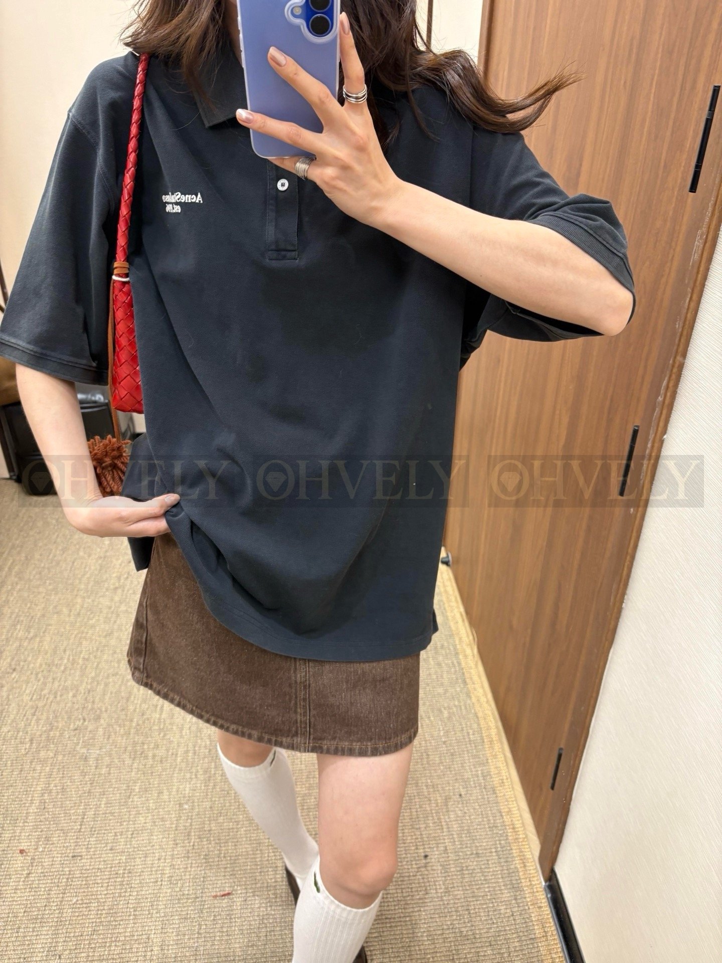 【 ZP버전 】아크네 스튜디오 Acne Studios 자수 로고 코튼 피케 폴로 셔츠 상품 썸네일