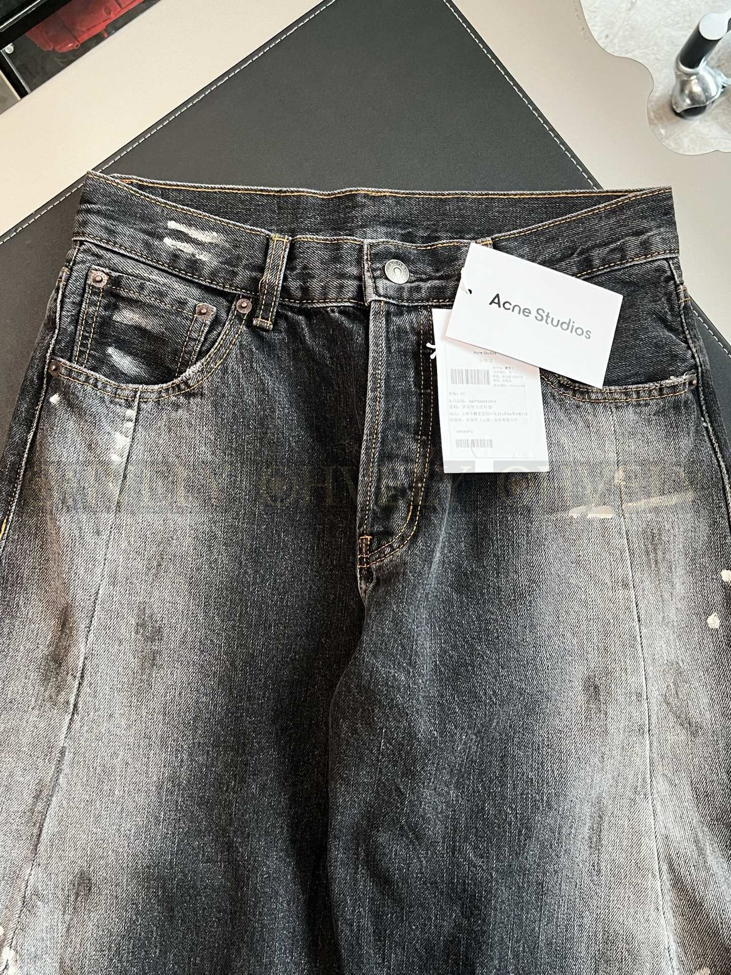 【 ZP버전 】아크네 스튜디오 Acne Studios 페인트 스플래터 워싱 와이드 레그 데님 팬츠 상품 썸네일