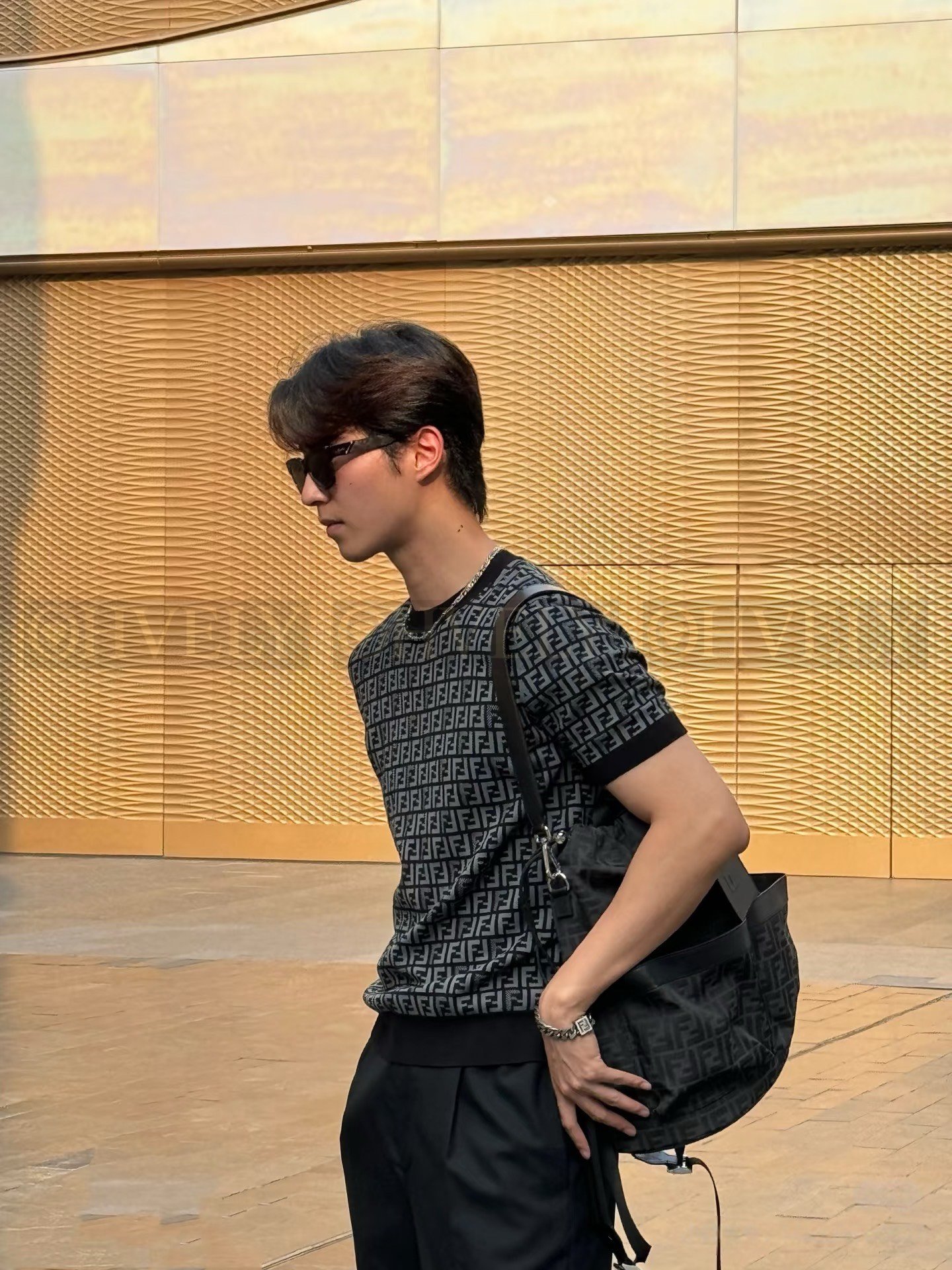 【 ZP버전 】펜디 Fendi FF 자카드 니트 반팔 티셔츠 상품 썸네일