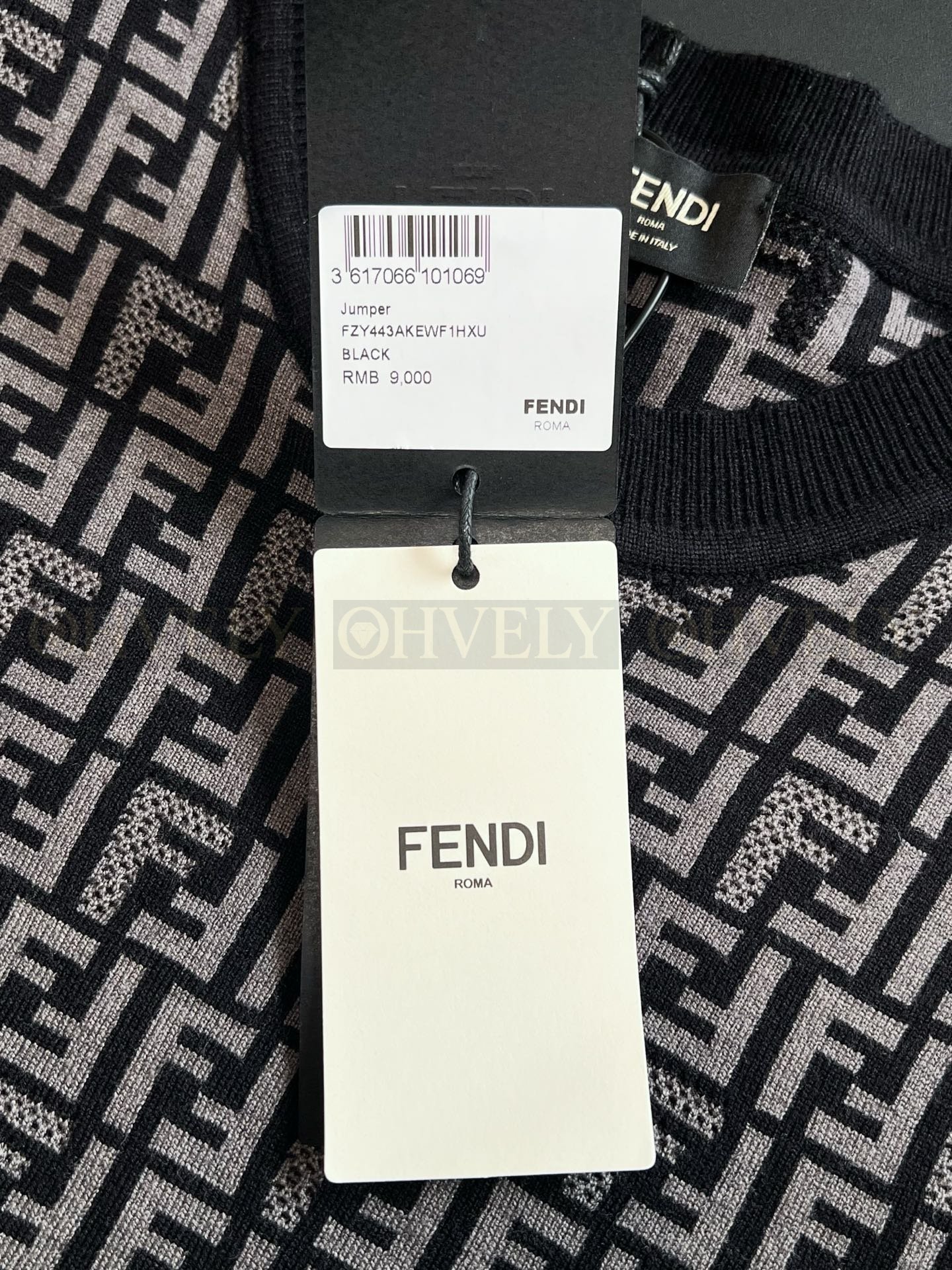 【 ZP버전 】펜디 Fendi FF 자카드 니트 반팔 티셔츠 상품 썸네일