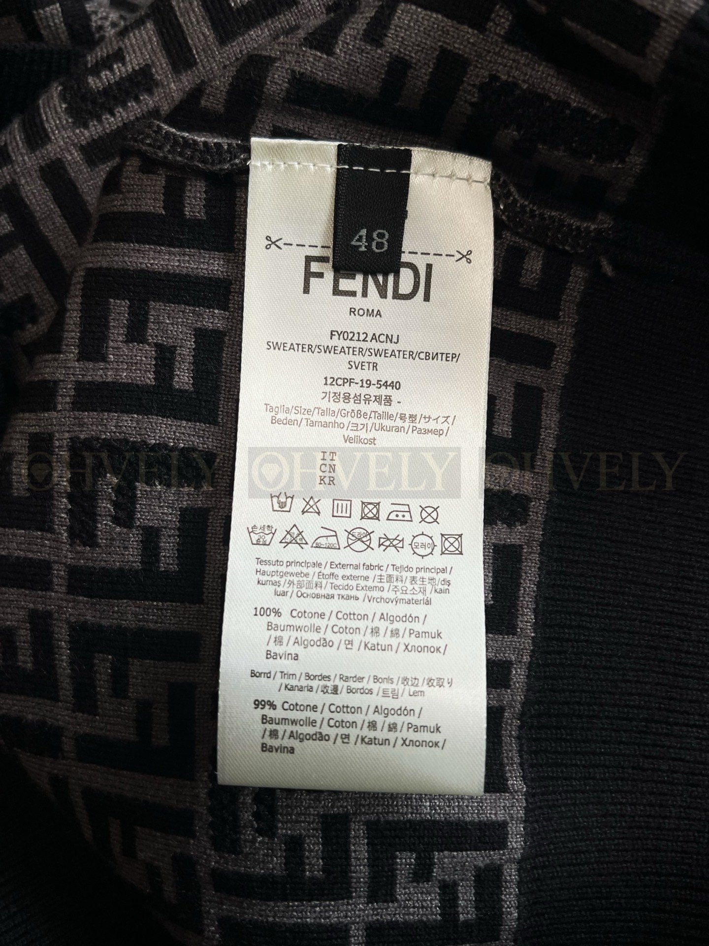 【 ZP버전 】펜디 Fendi FF 자카드 니트 반팔 티셔츠 상품 썸네일