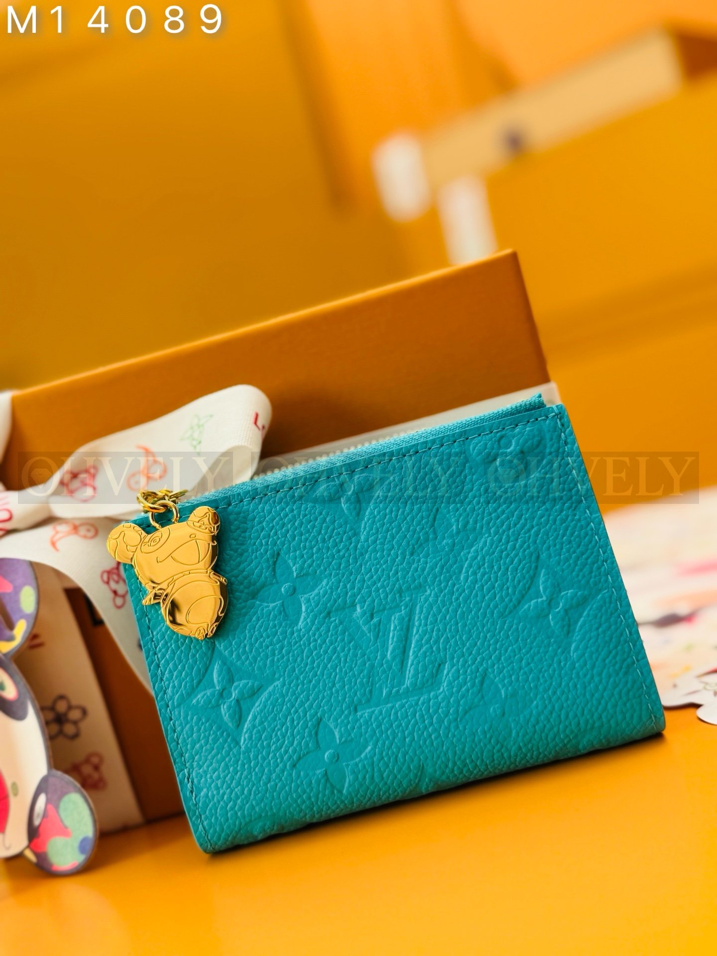【 ZP 버전 】루이비통 Louis Vuitton x 무라카미 다카시 판다 키 파우치 블루