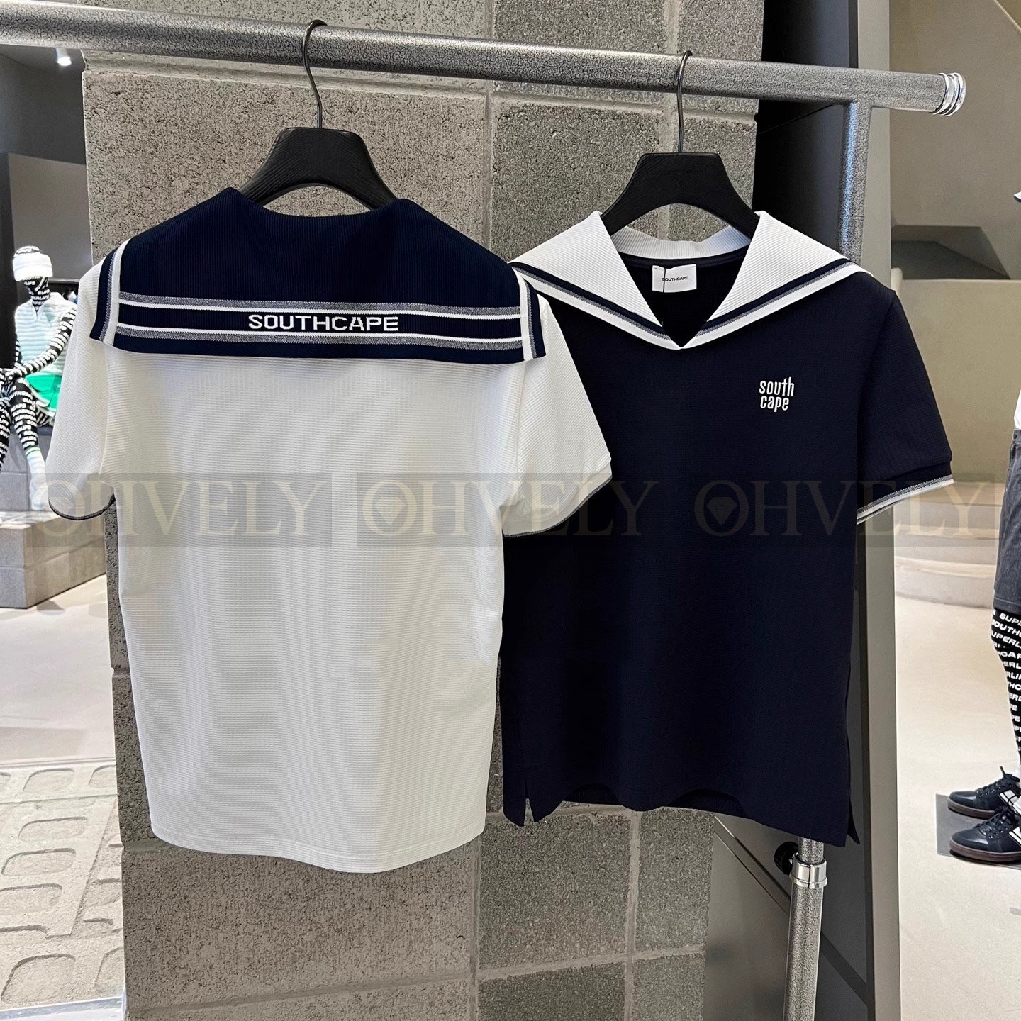 Southcape 사우스케이프 여성 세일러 카라 반소매 티셔츠 화이트 상품 썸네일