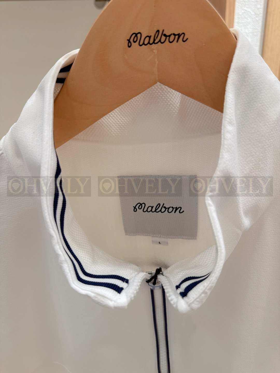 Malbon 말본 남성 필드 자수 하프 집업 아노락 반소매 티셔츠 상품 썸네일