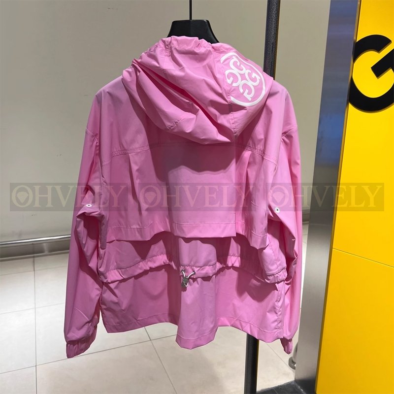Gfore 지포어 여성 벨티드 디테일 후드 바람막이 자켓 (화이트/핑크/블랙) 상품 썸네일