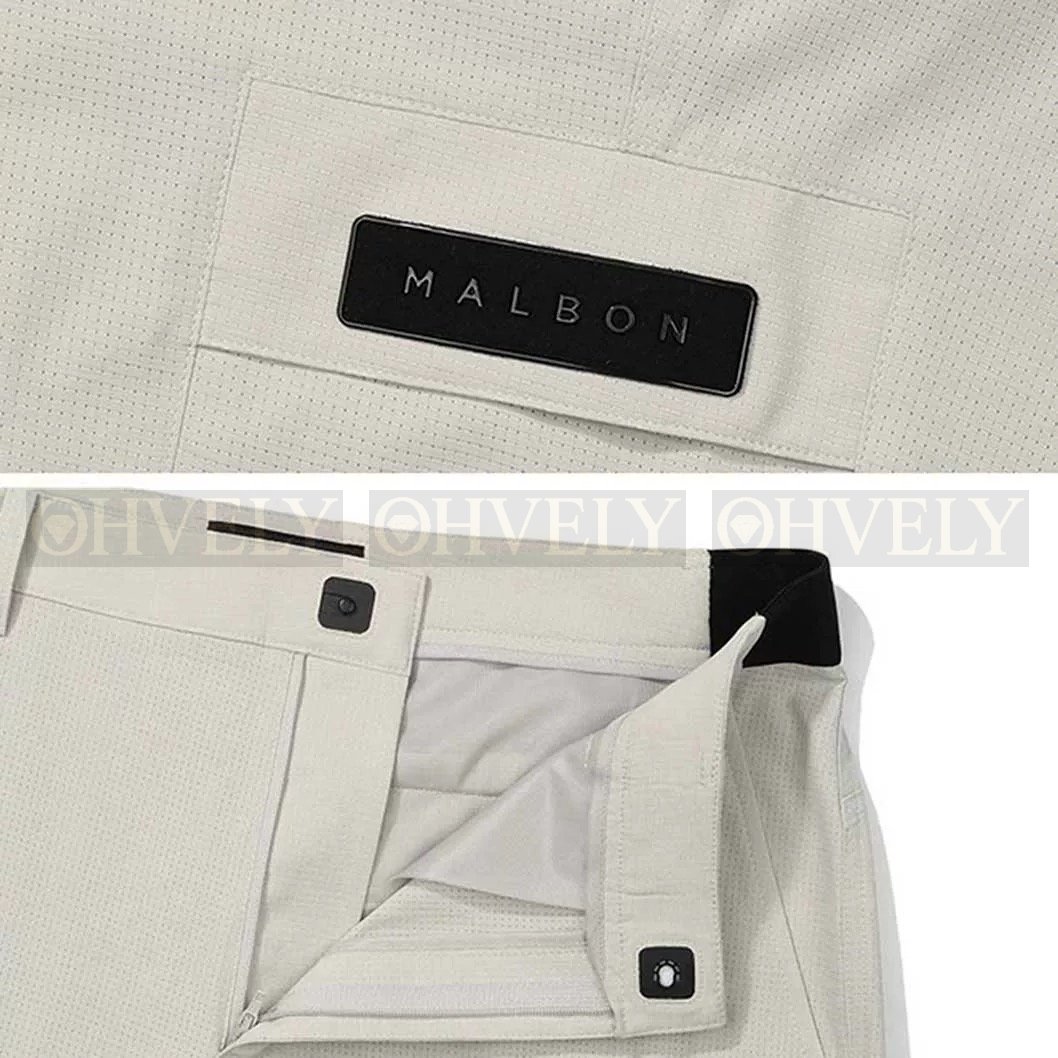 Malbon 말본 남성 사이드 포켓 로고 디테일 조거 카고 팬츠 (아이보리/블랙) 상품 썸네일