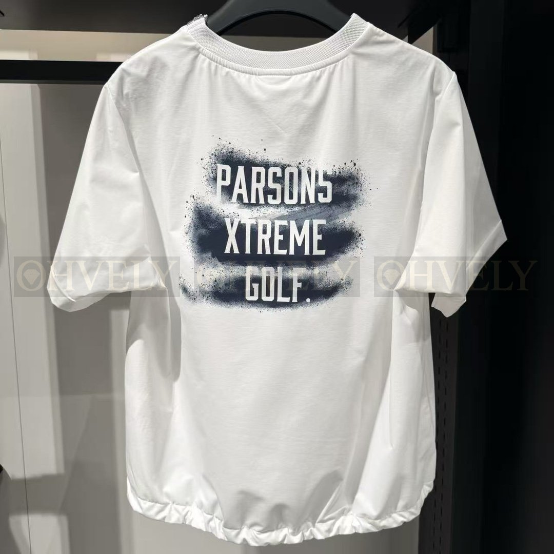 PXG 피엑스지 여성 로고 패치 밑단 스트링 반소매 아노락 티셔츠 (화이트/블랙) 상품 썸네일
