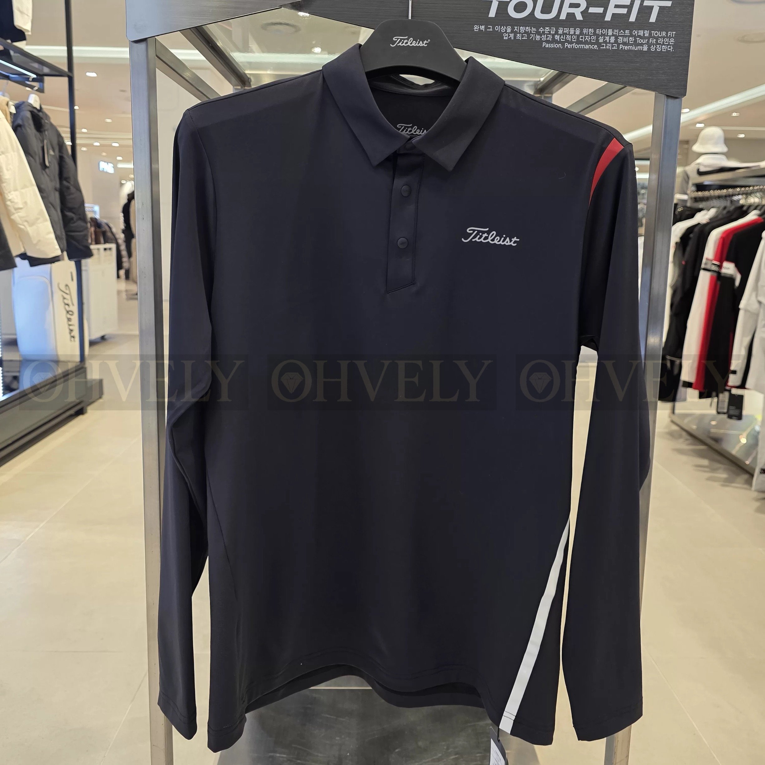 Titleist 타이틀리스트 남성 투어핏 긴소매 카라 티셔츠 (네이비/블랙/화이트) 상품 썸네일