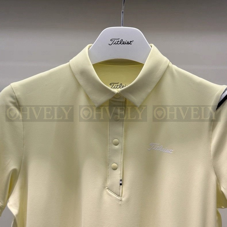 Titleist 타이틀리스트 여성 어깨 슬릿 라인 반소매 카라 티셔츠 (화이트/블랙/옐로) 상품 썸네일